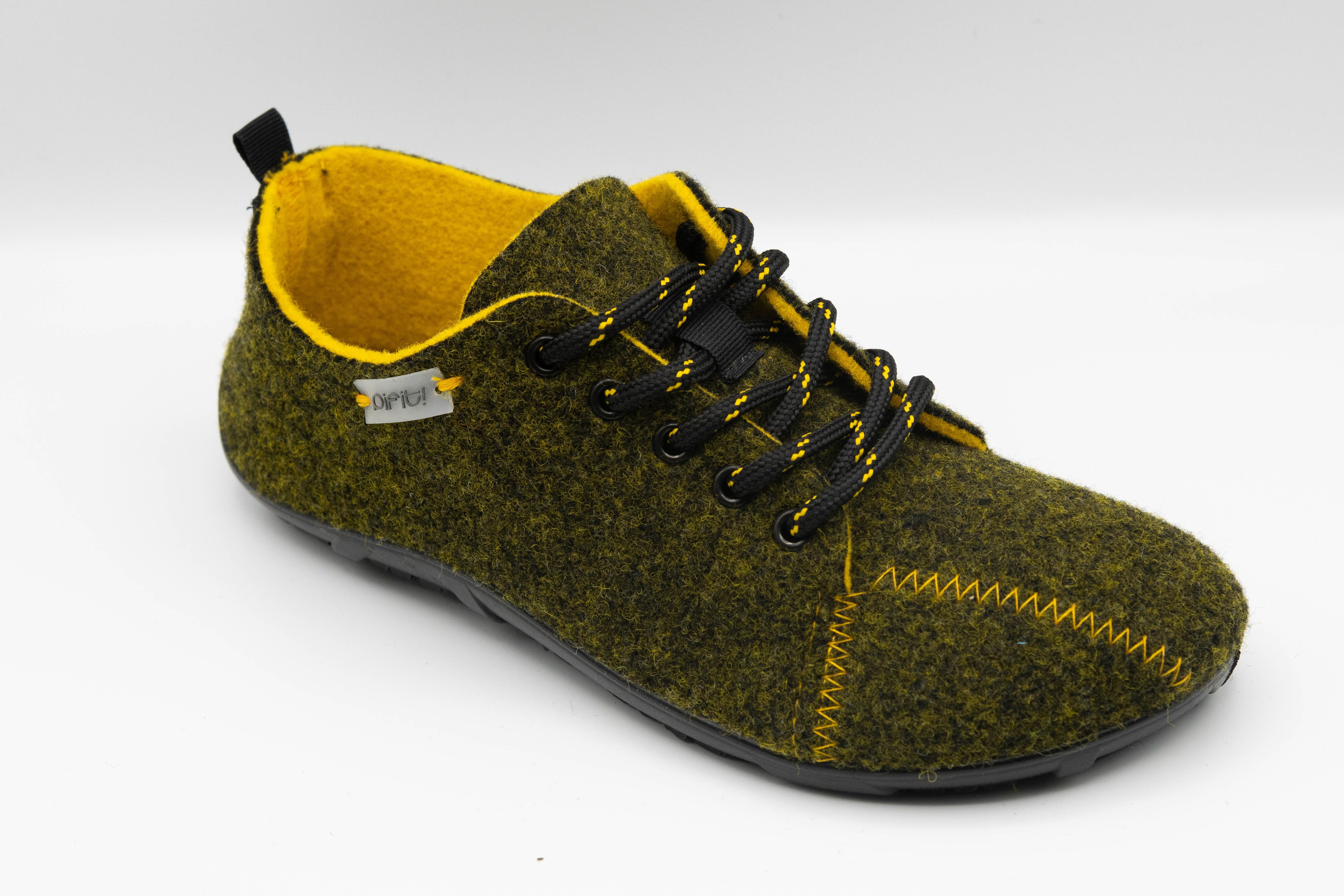 pifit! Sneaker "all day" aus hochwertigem Filz, 32000-7, gelb-grün Barfußschuh
