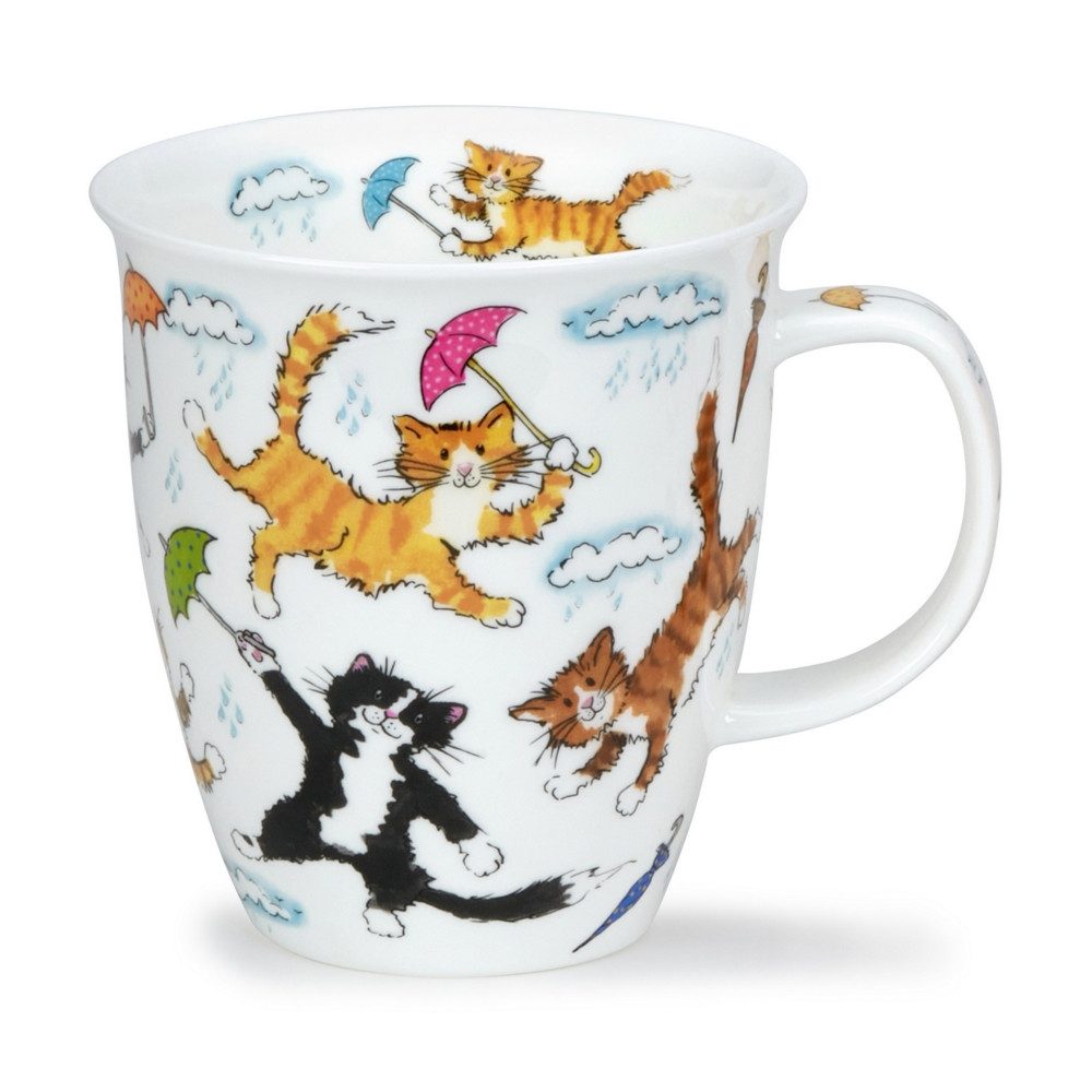 Dunoon Tasse Raining Cats Katzen Nevis 0,4 l Fine Bone China Porzellan, 1-tlg.