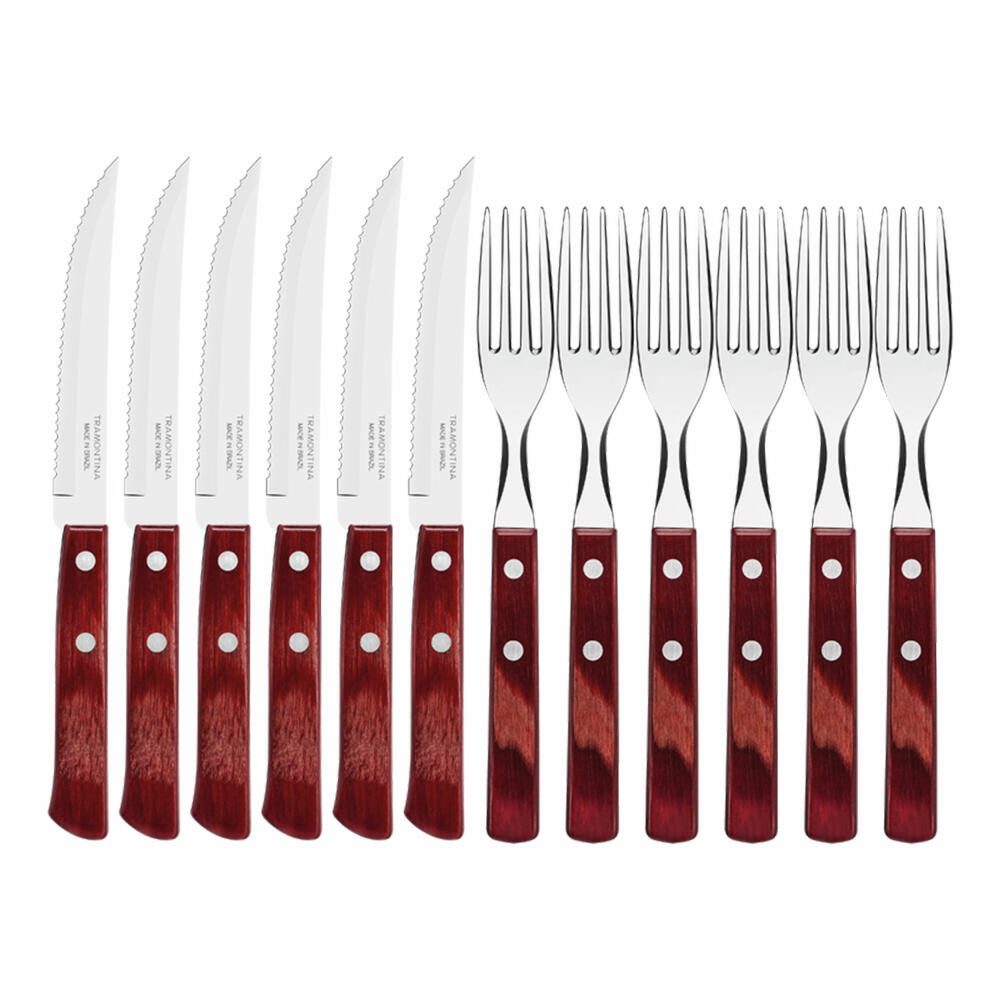 Tramontina Steakbesteck 12-tlg. Rot, Edelstahl