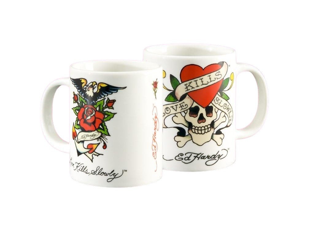 Ed Hardy Tasse Ed Hardy Tasse Kaffeetasse "LOVE KILLS SLOWLY" 25211, Porzellan