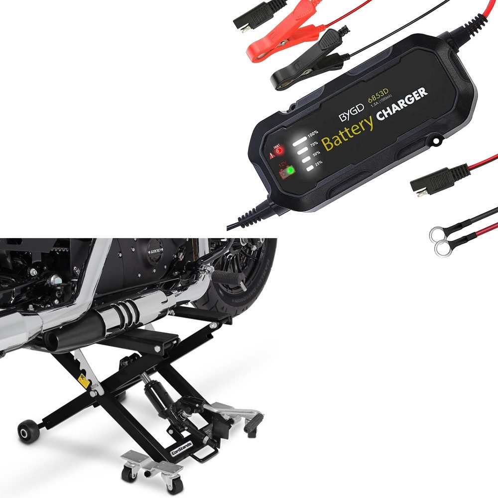 ConStands Schraube Set: Motorrad Hebebühne Mid-lift XL bis 500kg sw # mit Motorrad Batter