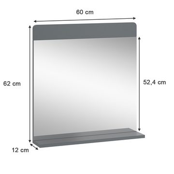 Vicco Badspiegel Wandspiegel Izan 60x62 cm Grau #
