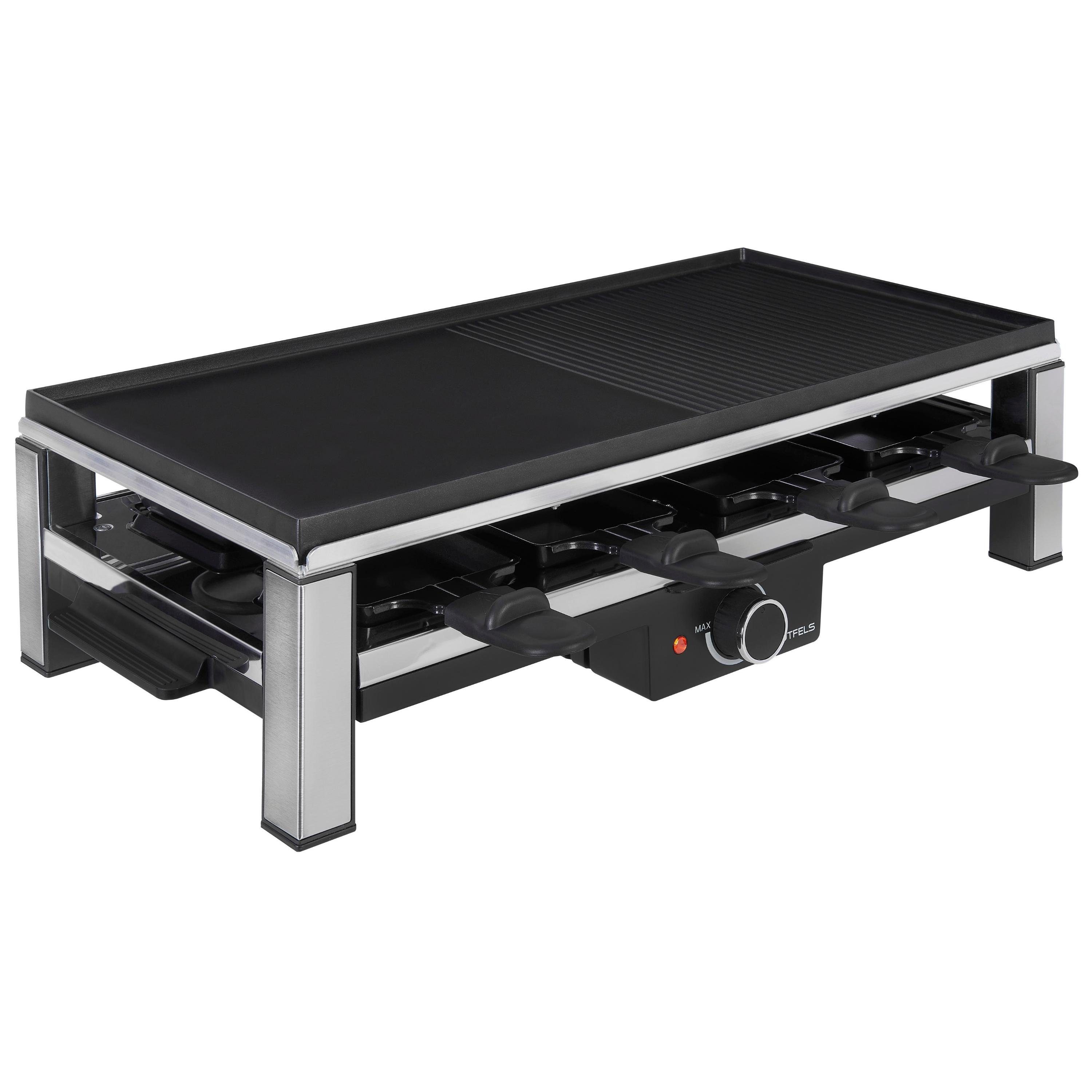 Gutfels Raclette RACLETTE 4020, 8 Raclettepfännchen, 2000 W, Wendeplatte als Grill oder Plancha, bis zu 8 Pers., Spülmaschinenfest