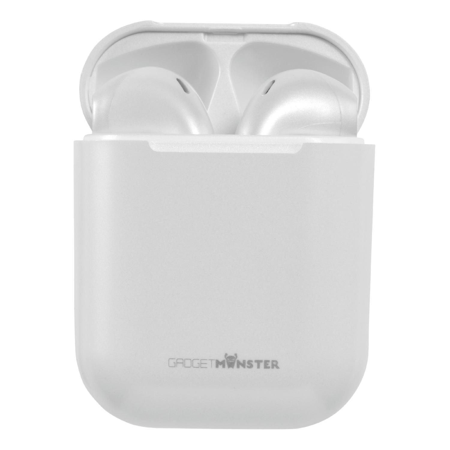 GadgetMonster TWS In-Ear Kopfhörer Bluetooth 5 zu bis (inkl. Spielzeit Std. 10m Herstellergarantie) Kopfhörer 18 weiß Jahre