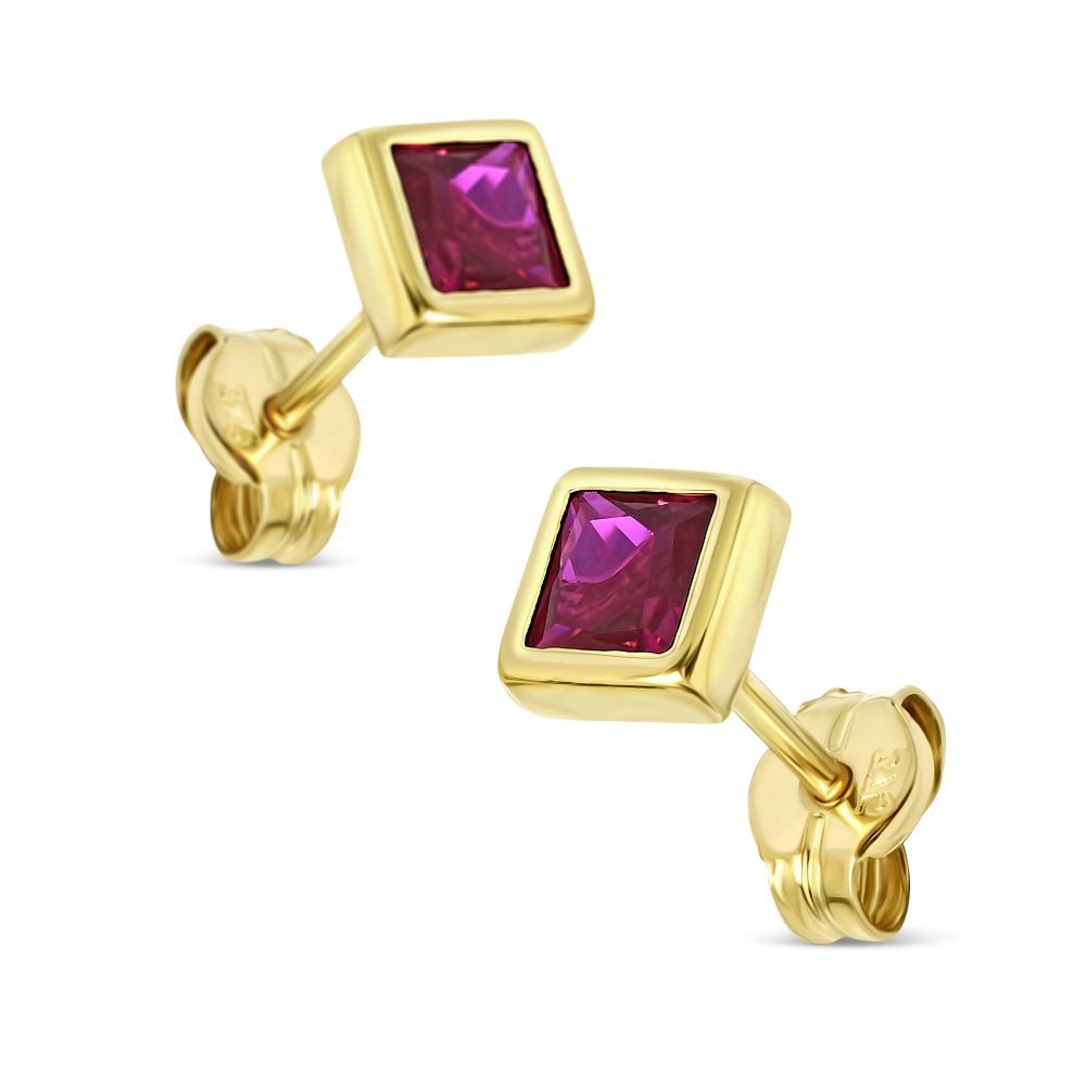 Miore Paar Ohrstecker 9Kt 375 Gelbgold - mit Rubinen, Smaragden oder Saphiren, je nach Auswahl