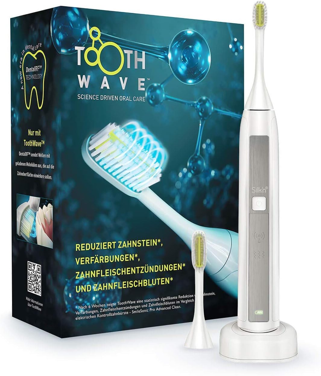 Silk'n Elektrische Zahnbürste Silk'n Toothwave Elektrische Zahnbürste gegen Verfärbungen Zahnstein