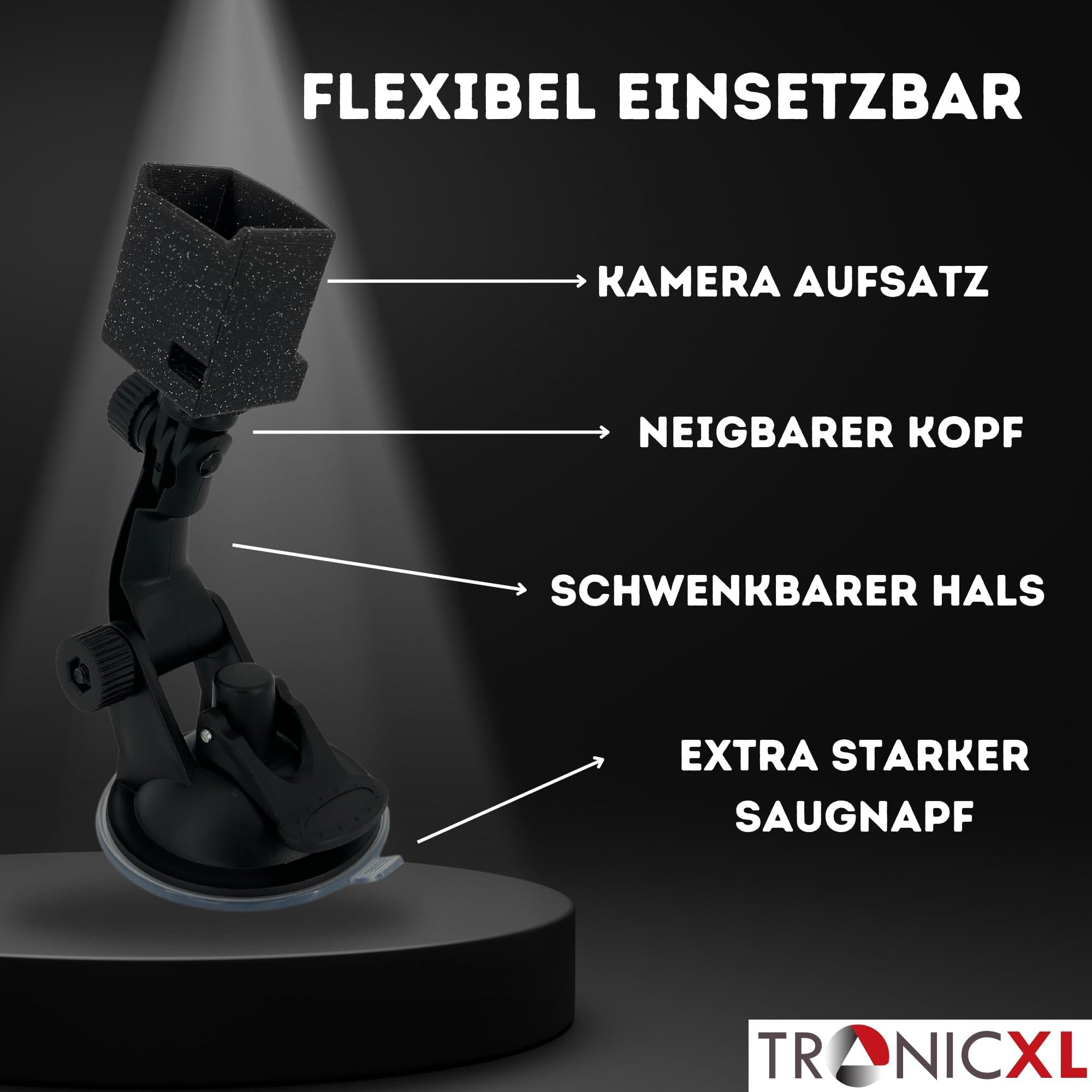 TronicXL Action Cam-Halterung Saugnapf Halterung für Osmo Pocket DJI 1 2 3 Gimbal Ständer Auto KFZ, (2-tlg)