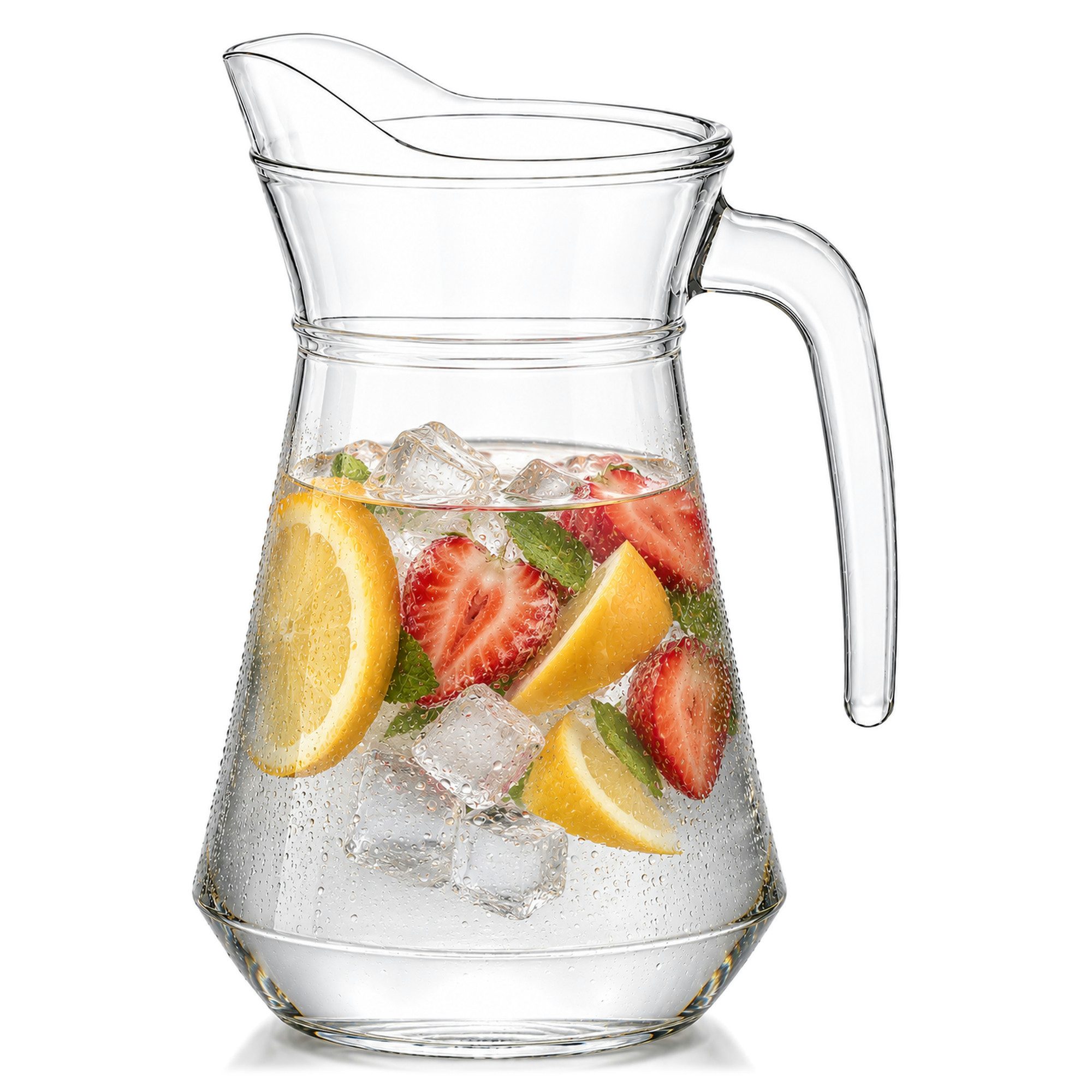 KONZEPT Wasserkrug aus robustem Glas mit Griff und Ausgießer, für Zuhause und Gastronomie, 1,25 L, Höhe 212 mm, Gesamtbreite 134 mm, Robustes Glas
