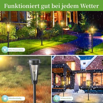 Elegear Gartenleuchte Solar 8Pack, 30lm Solarleuchte für innen / außen, Solarstrahler IP64, Einfache und Bequeme Installation, LED fest integriert, Warmgelb, Außenleuchte Gartenlampe für Rasen, Hof, Gehwegen und Garten