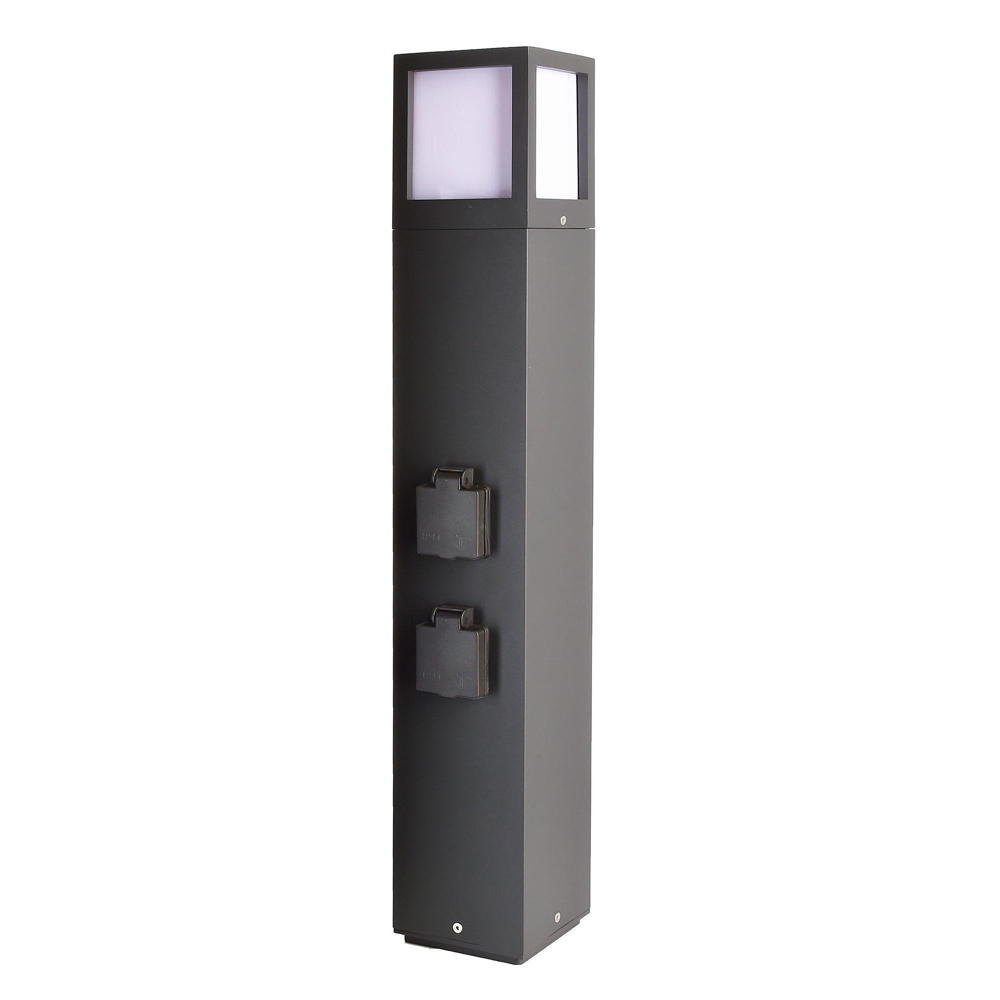 Deko-Light Sockelleuchte Wegeleuchte Facado Socket in Dunkelgrau E27 IP54 650mm, keine Angabe, Leuchtmittel enthalten: Nein, warmweiss, Gartensteckdosen