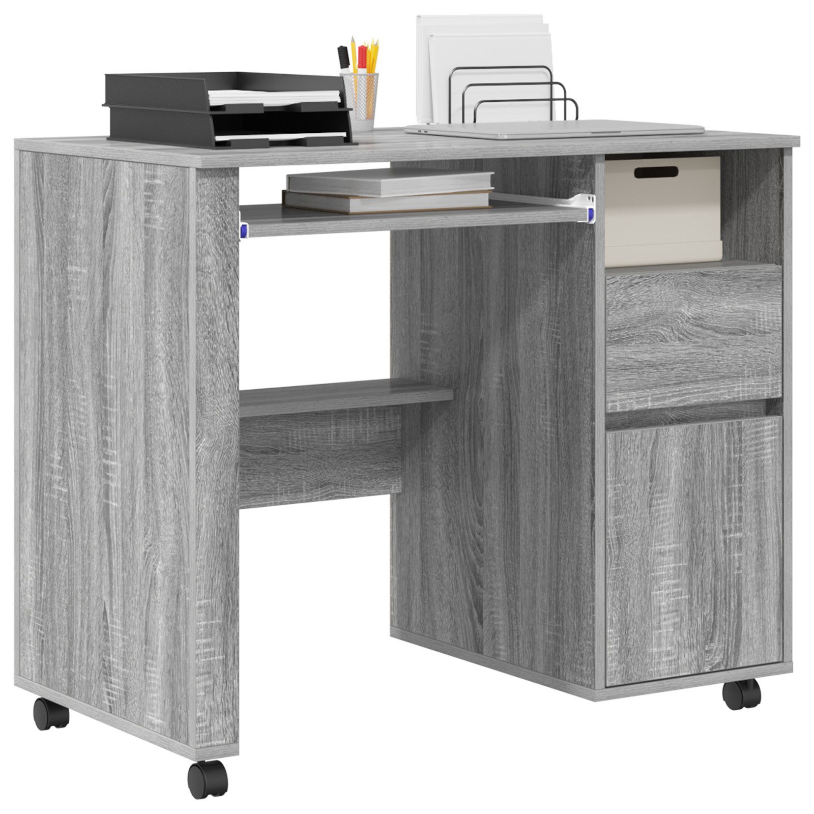 vidaXL Schreibtisch Grau Computer Tisch Grau günstig online kaufen