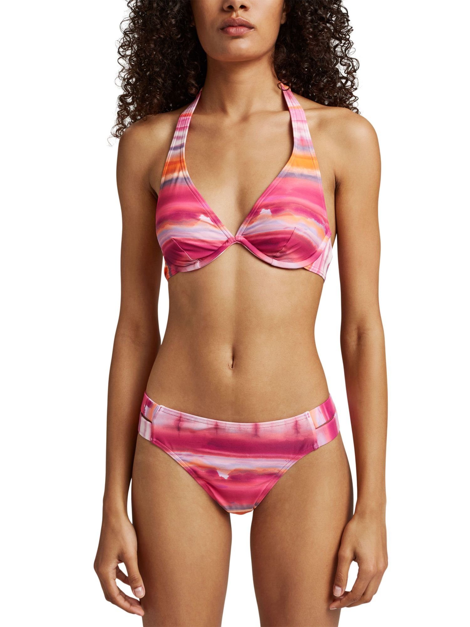 Wäsche/Bademode Bikinis Esprit Bügel-Bikini-Top Recycelt: Neckholder-Top mit Print