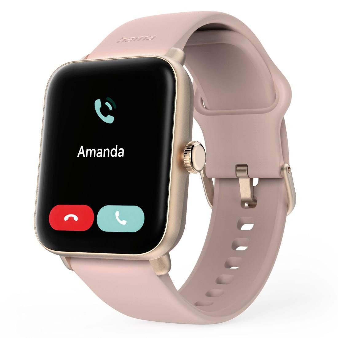 Hama Smartwatch 1,65“ mit GPS (Fitness, Puls, wasserdicht) Smartwatch (1,65 Zoll)