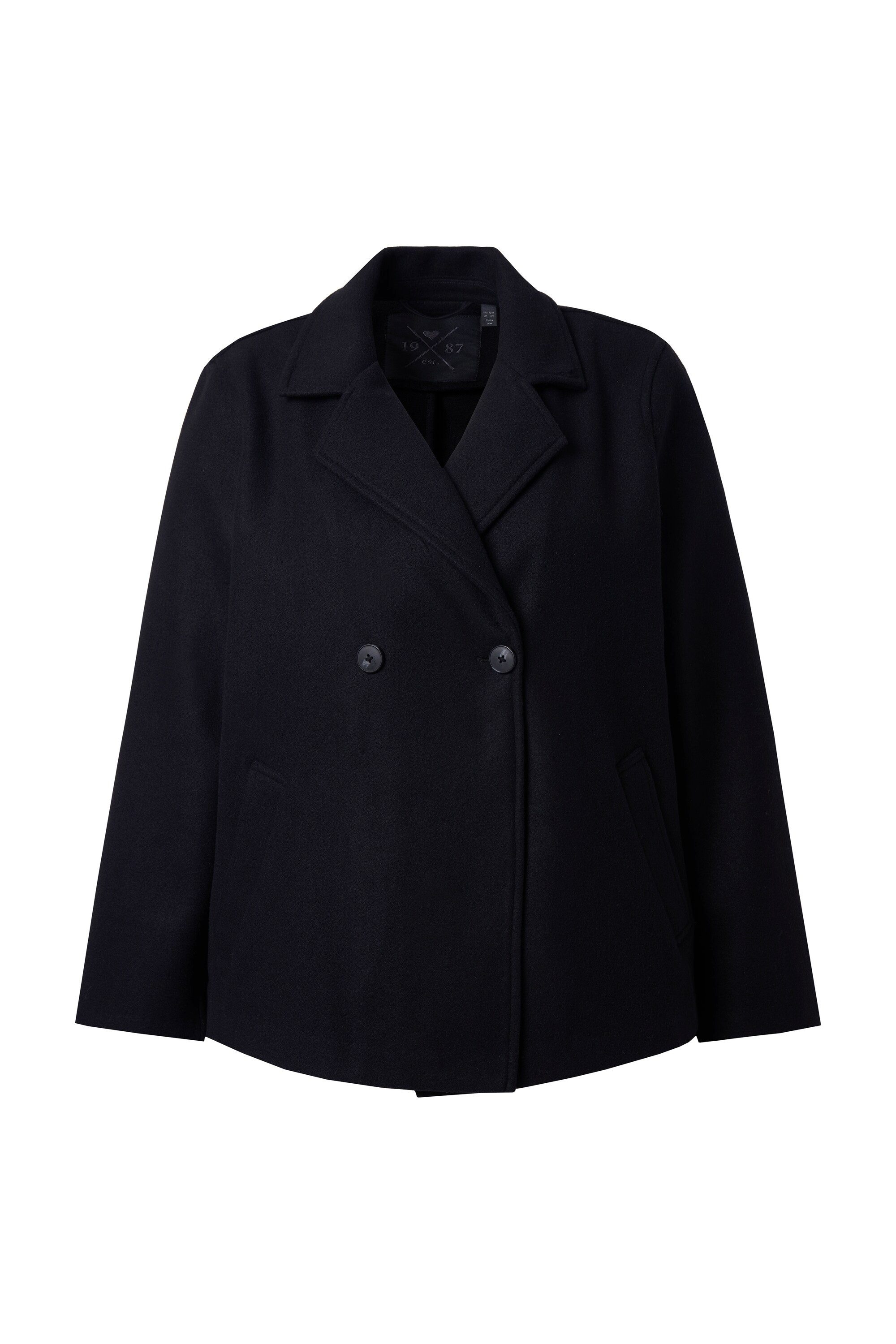 Ulla Popken Sommerjacke Caban-Jacke A-Linie Reverskragen zweireihig günstig online kaufen