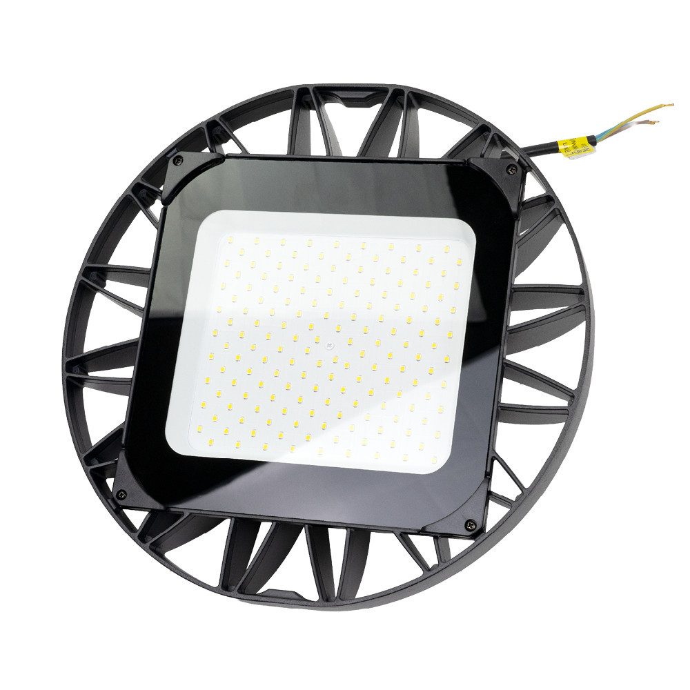 LUXULA LED Arbeitsleuchte LUXULA LED Hallenstrahler HighBay 100 W 5000 K Neutralweiß Schwarz, LED fest integriert, Tageslichtweiß, spritzwassergeschützt