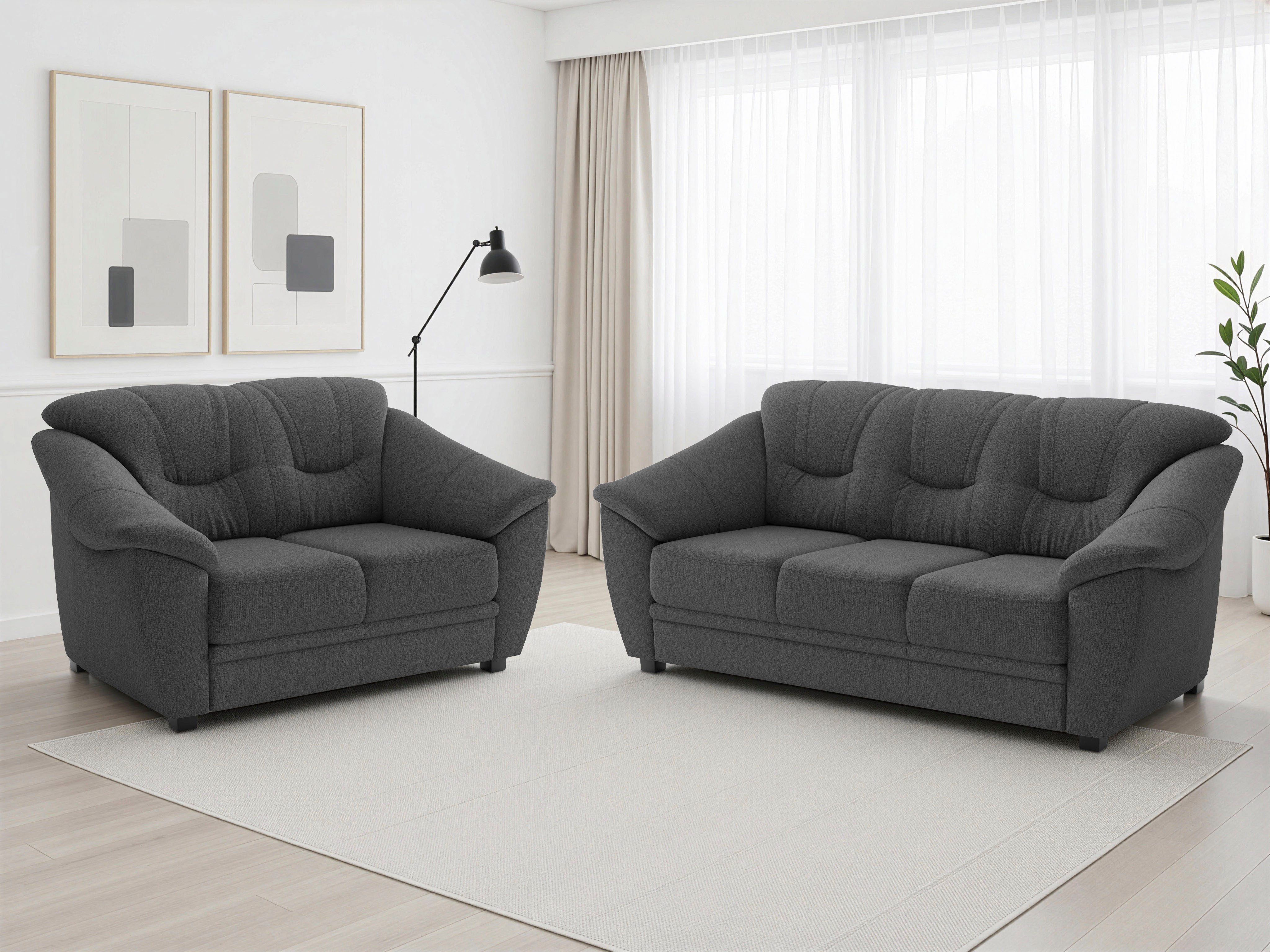 sit&more Polstergarnitur Savona, (2-tlg), Set: 2- & 3er-Sofa, mit Federkern