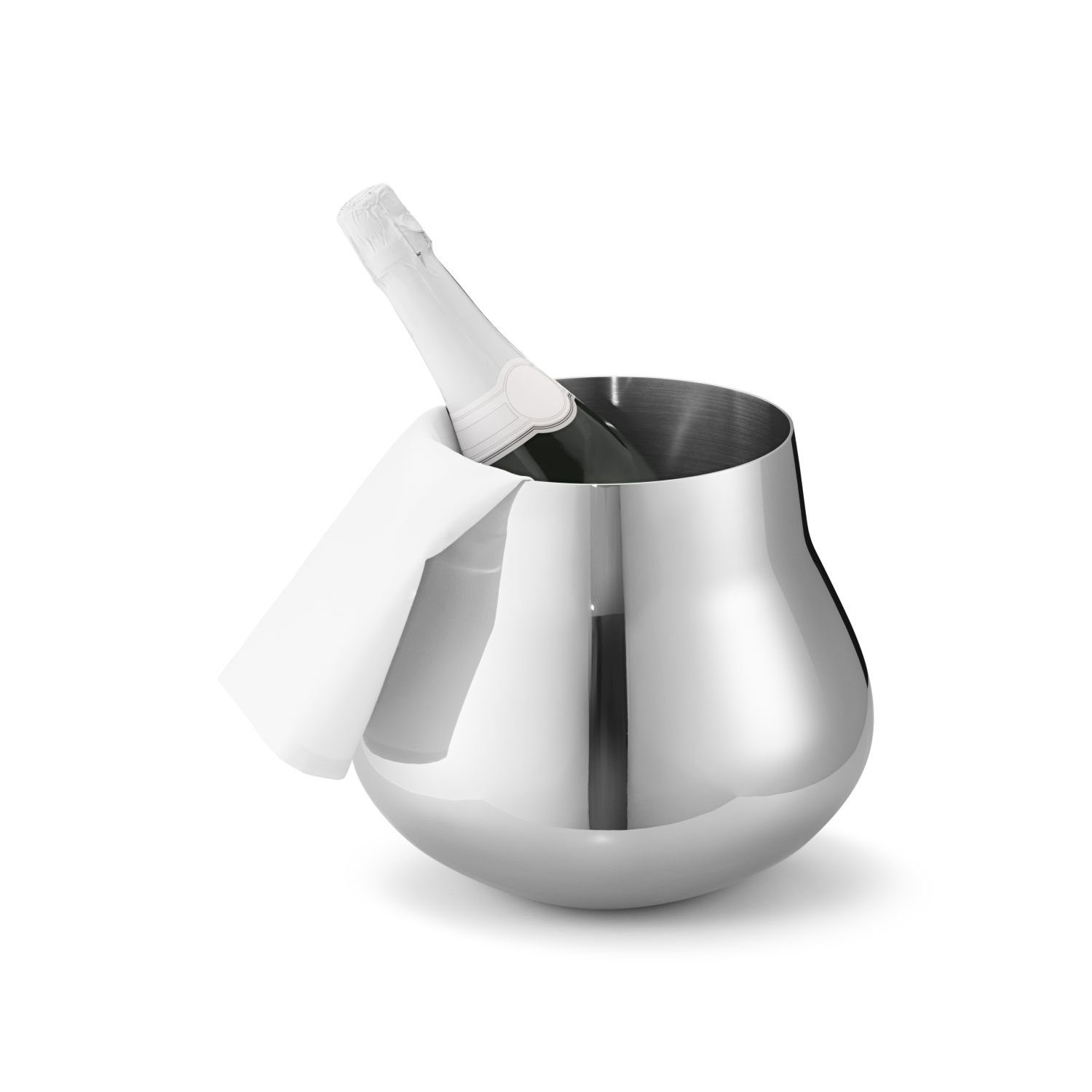 Georg Jensen Wein- und Sektkühler Sky, inklusive Stoffserviette
