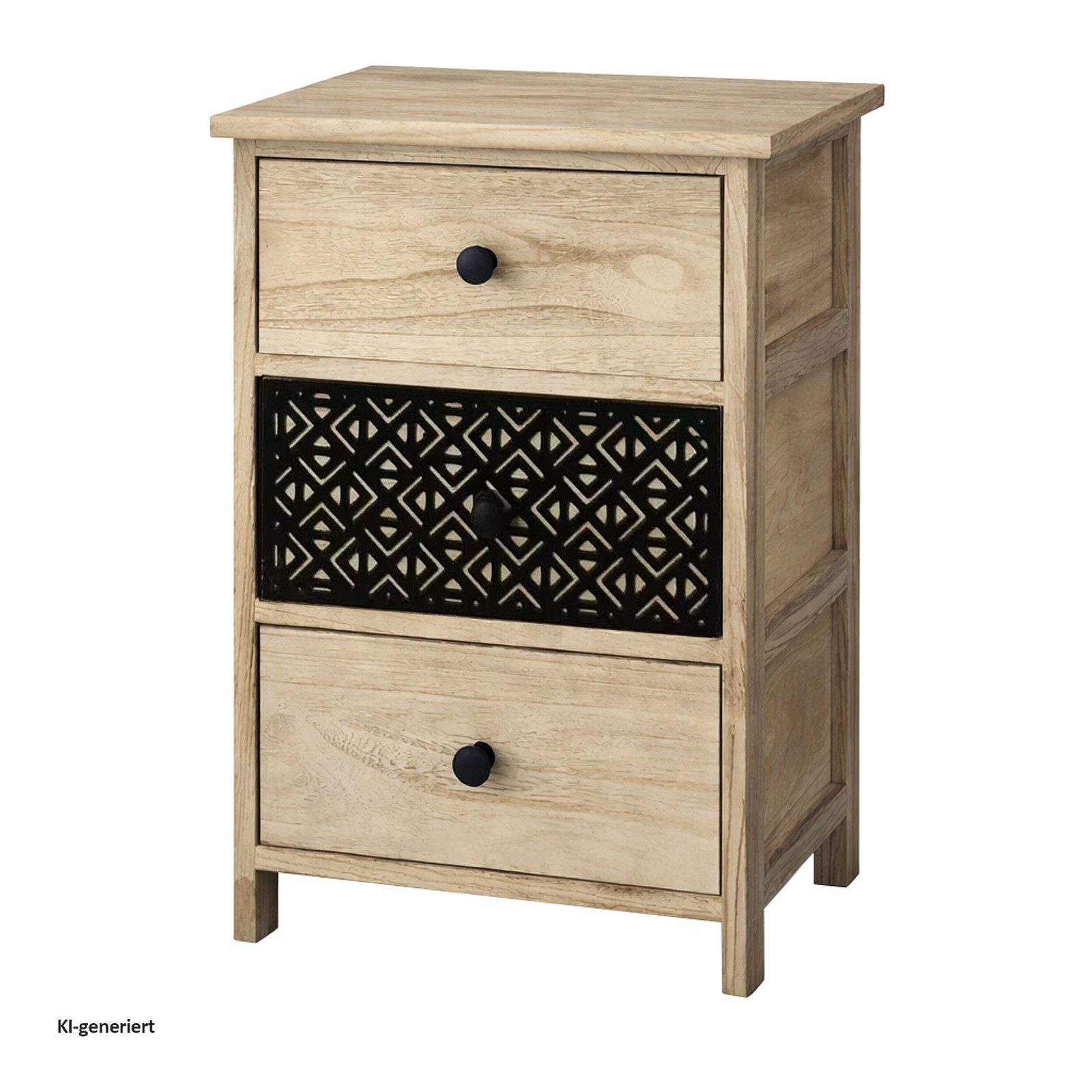 HTI-Living Kommode Kommode Melia 3 Schubladen Dekor Schwarz-Artisaneiche (Stück, 1 St., 1 Kommode)