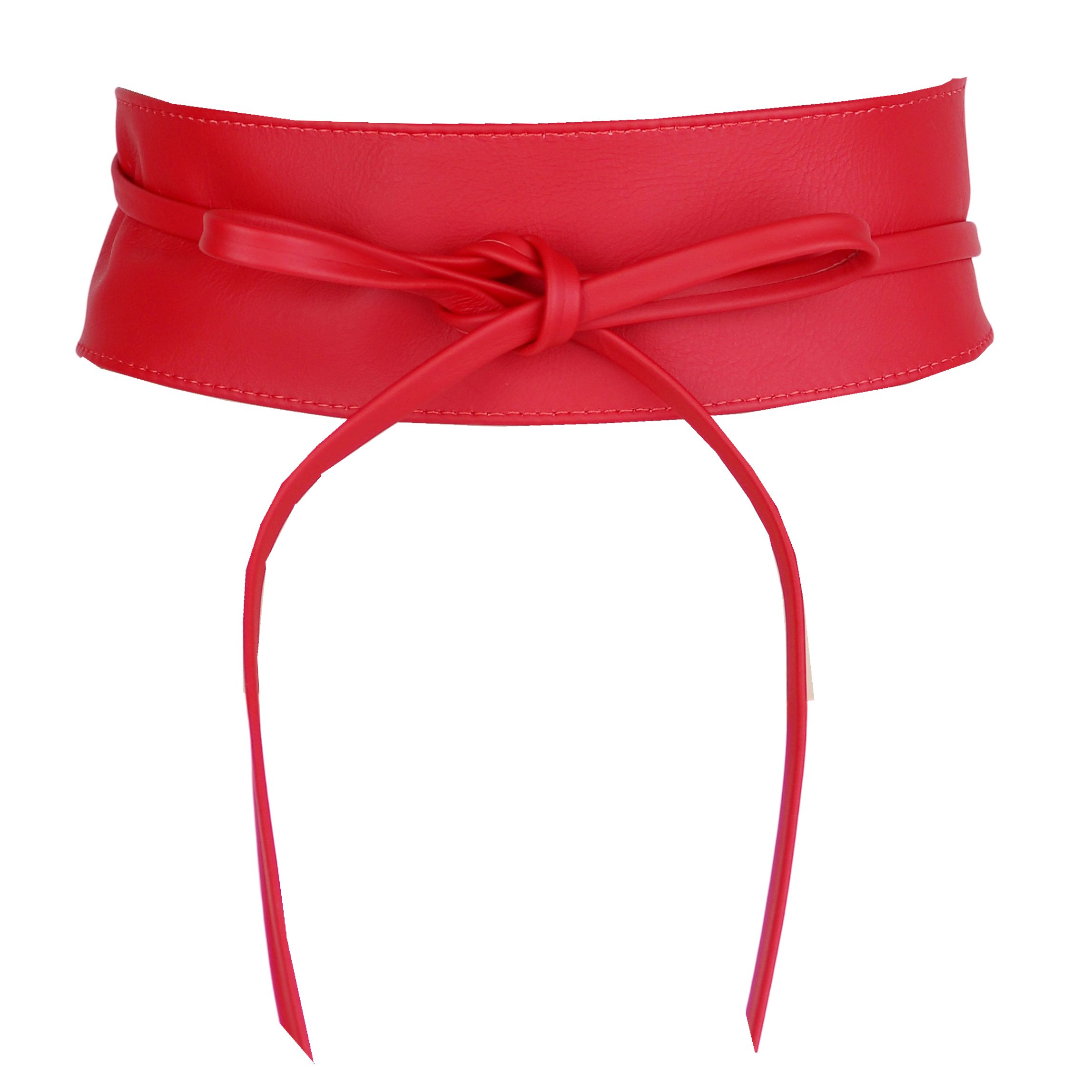 MIRROSI Taillengürtel Wickelgürtel aus Echtleder, Schleife mit breitem Bund (mit breitem Bund zum Wickeln, 7cm Breit, 265cm lang) OBi Gürtel, Bindegürtel, Schnürgürtel, Wickelgürtel