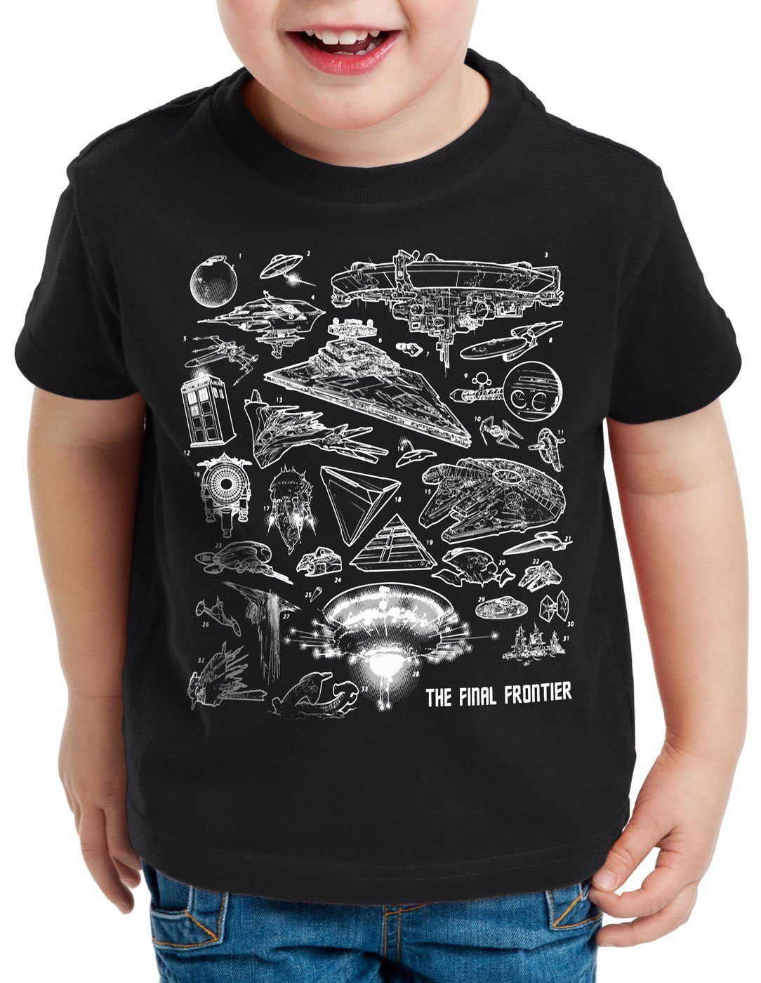 Viper sci-fi Kinder T4RD1S schwarz Print-Shirt T-Shirt Space style3 Ships