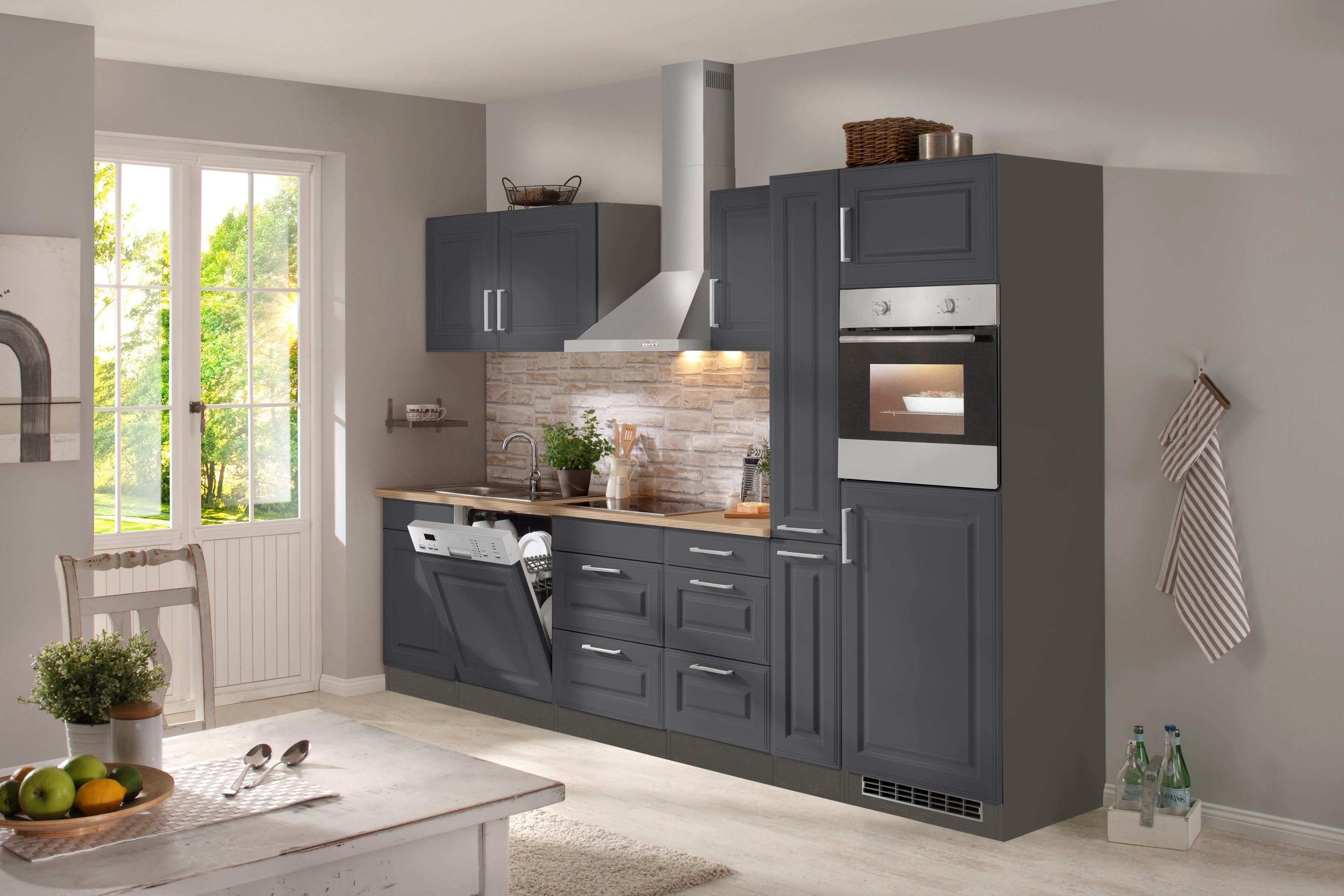 KOCHSTATION Küchenzeile KS-Stockholm, Breite 310 cm, mit hochwertigen MDF F günstig online kaufen