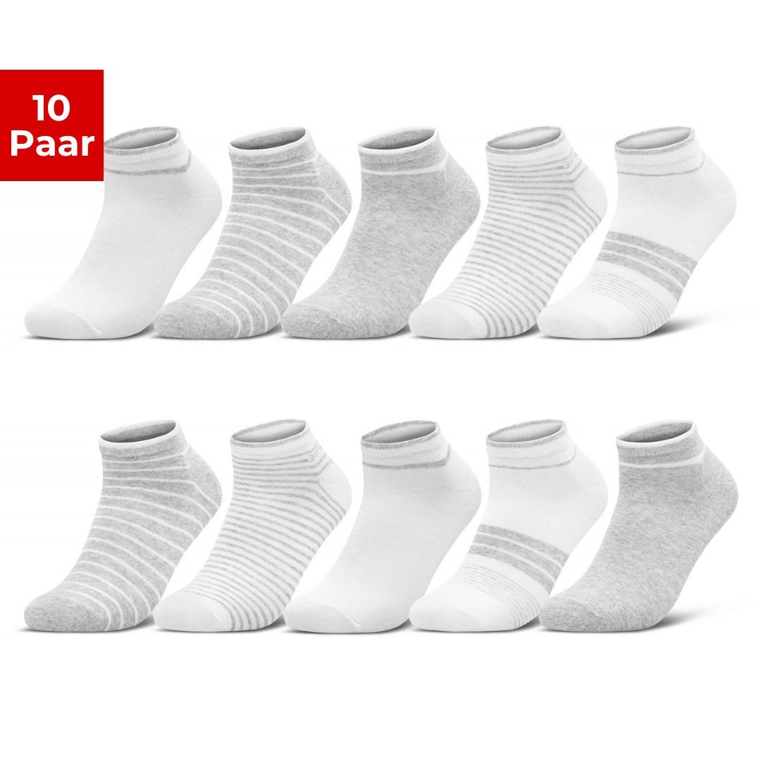 Sneakersocken 10 Paar Damen Sneaker Socken Mehrfarbig