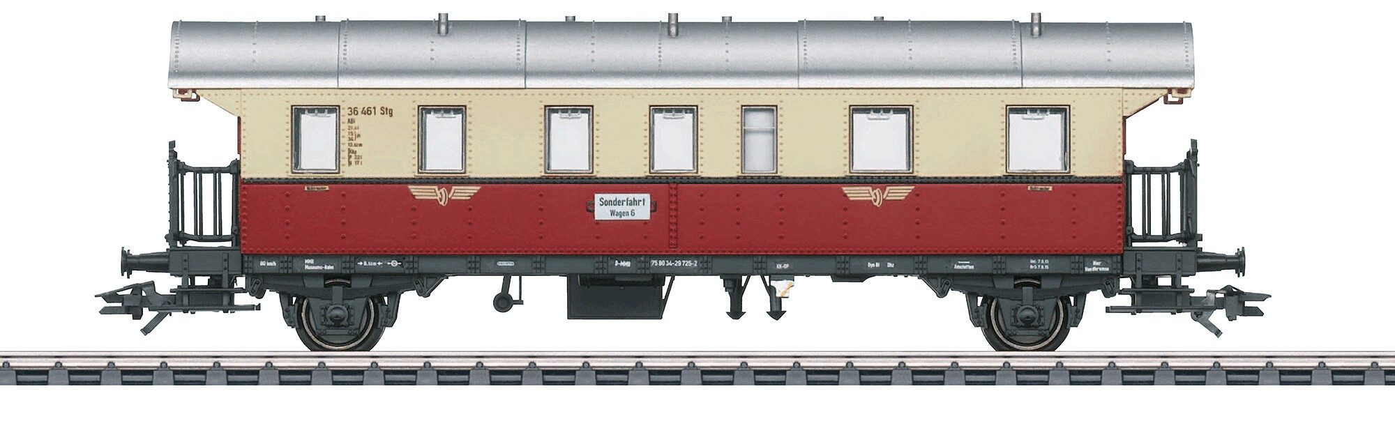 Modelleisenbahn-Set Märklin H0 43157 Museumswagen 1./2.Kl,rot/bg., Ep.VI I+S AC
