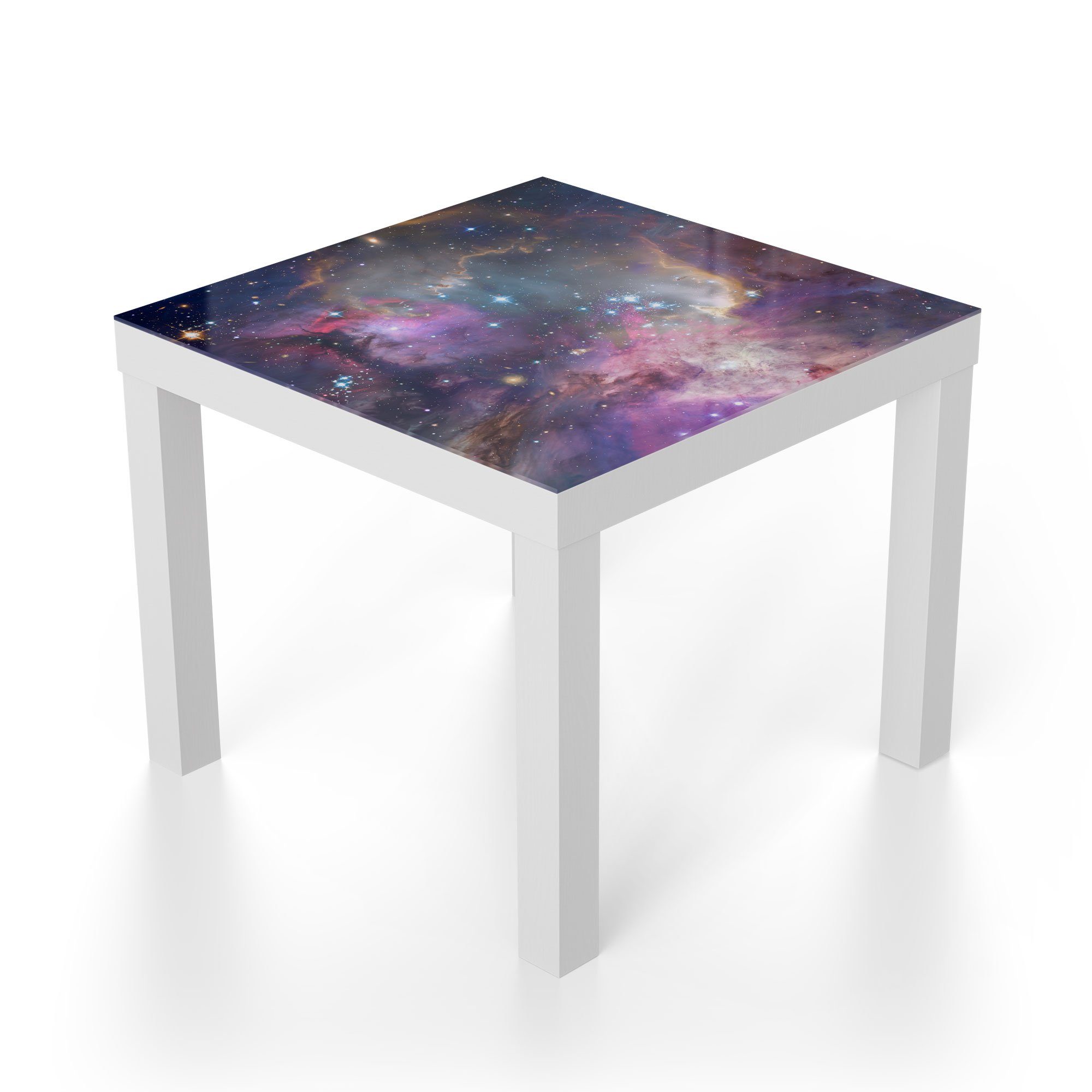 DEQORI Couchtisch 'Farbenfrohe Galaxie', Glas Beistelltisch günstig online kaufen
