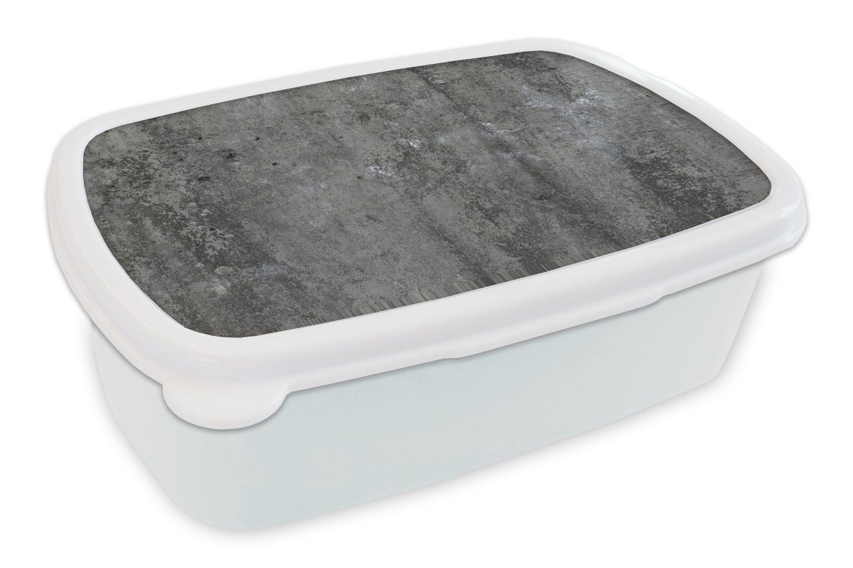 MuchoWow Lunchbox Beton - Schwarz - Weiß - Schotter, Kunststoff, (2-tlg), Brotbox für Kinder und Erwachsene, Brotdose, für Jungs und Mädchen