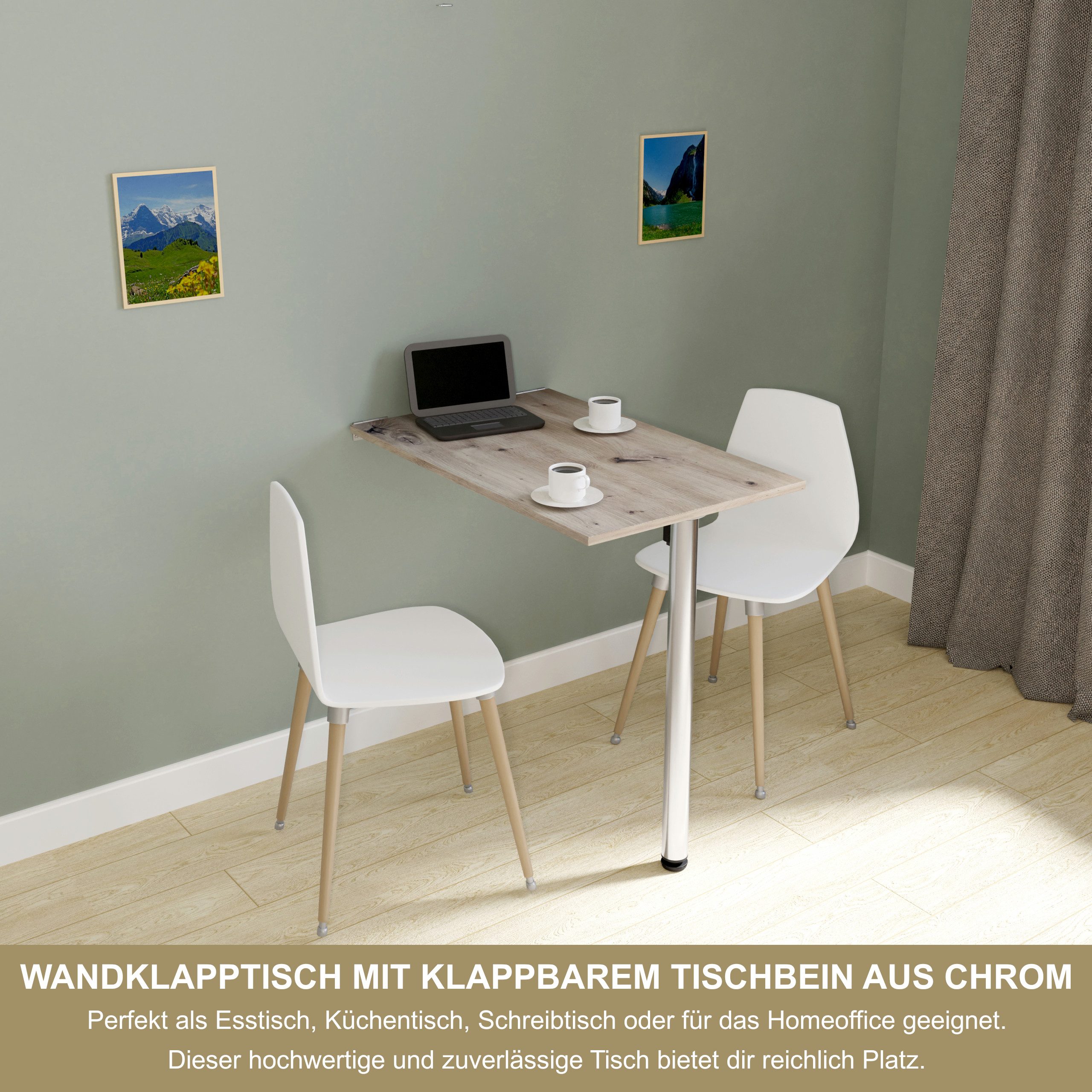 KDR Produktgestaltung Klapptisch 80x50 Wandklapptisch Esstisch Küchentisch günstig online kaufen