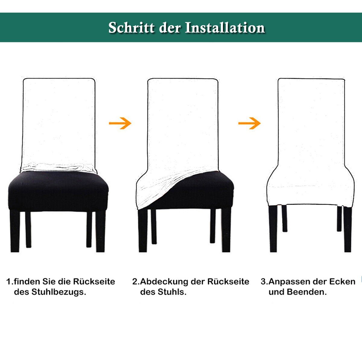 Stuhlhusse Strecken Blumen Stuhlbezug Sitzbezug, #4 Dekor Esszimmer Qelus