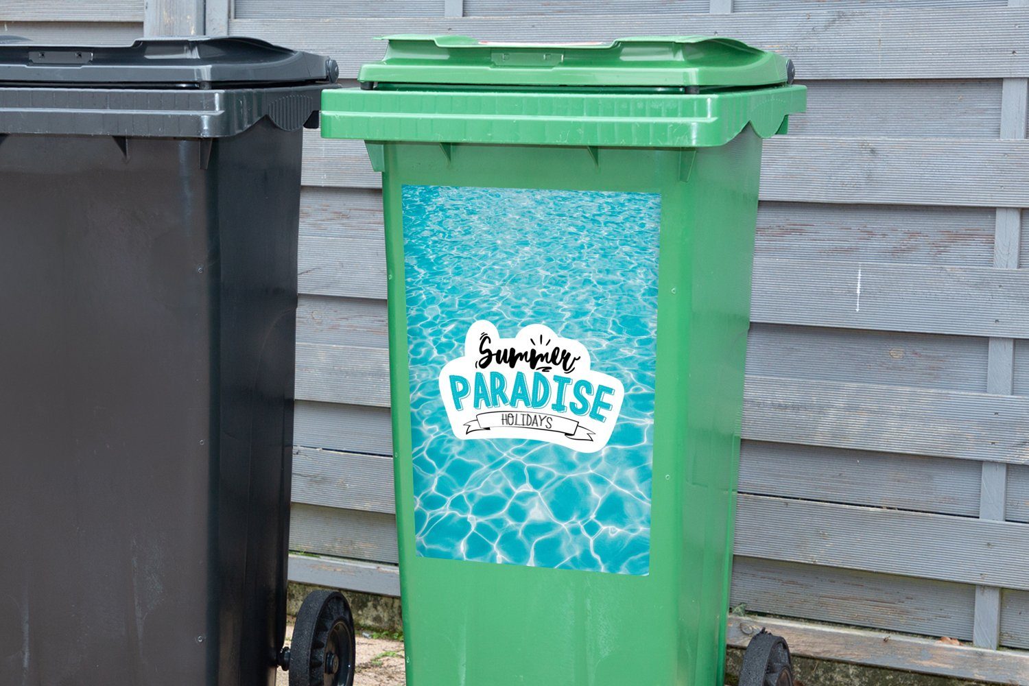 MuchoWow Wandsticker Sommer - Zitat Mülltonne, Mülleimer-aufkleber, - Container, Sticker, Meer Abfalbehälter (1 St)