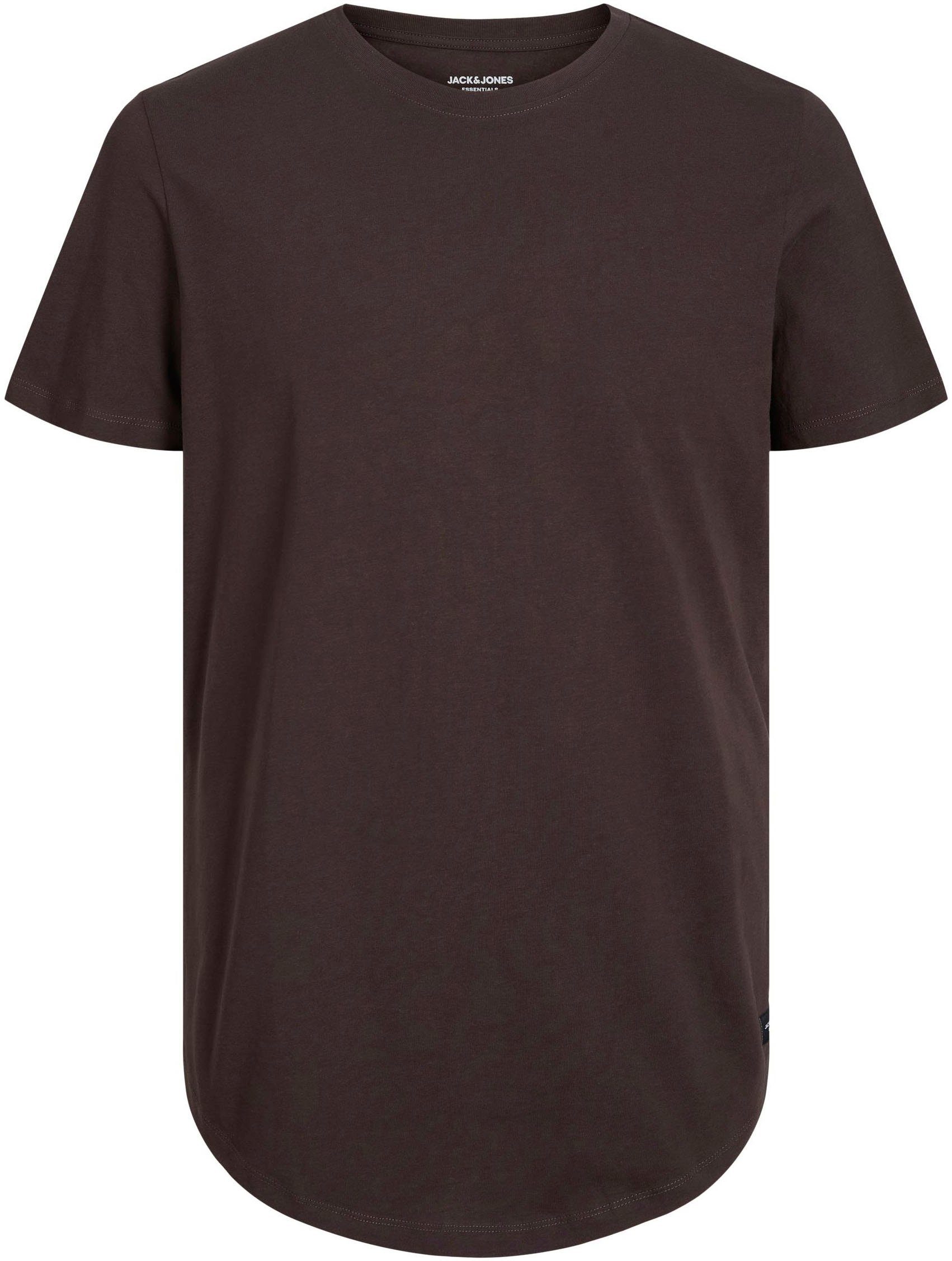 Jack & NOOS Rundhalsshirt CREW NECK Brown Seal JJENOA Jones TEE SS