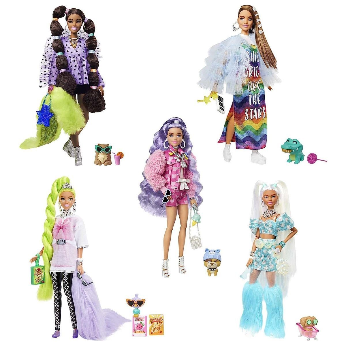 Mattel® Anziehpuppe Mattel HHC58 - Barbie - Extra - Куклы + Zubehör, Accessoires & Tiere