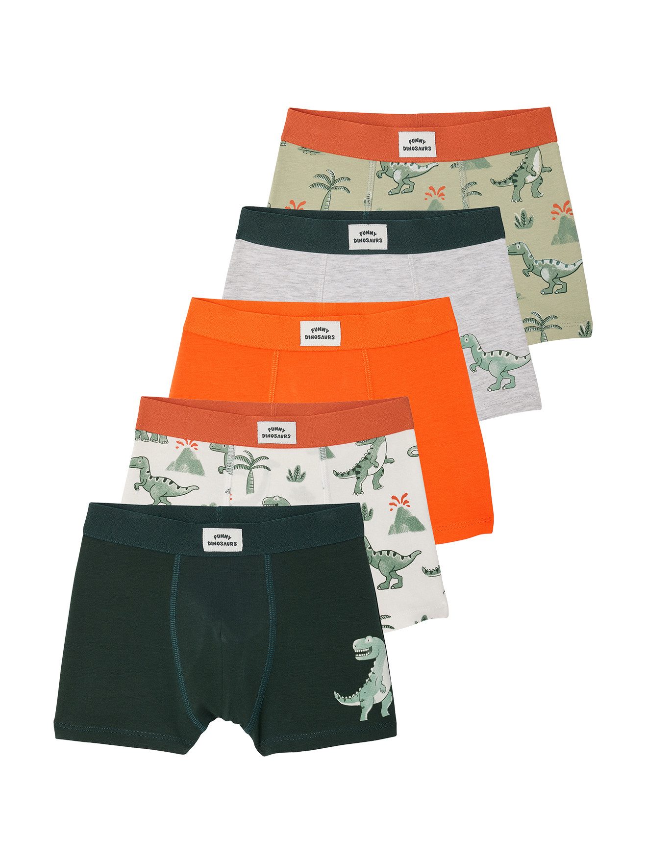 vertbaudet Boxershorts 5er-Pack Boxershorts DINO, Jungen, Bio-Baumwolle