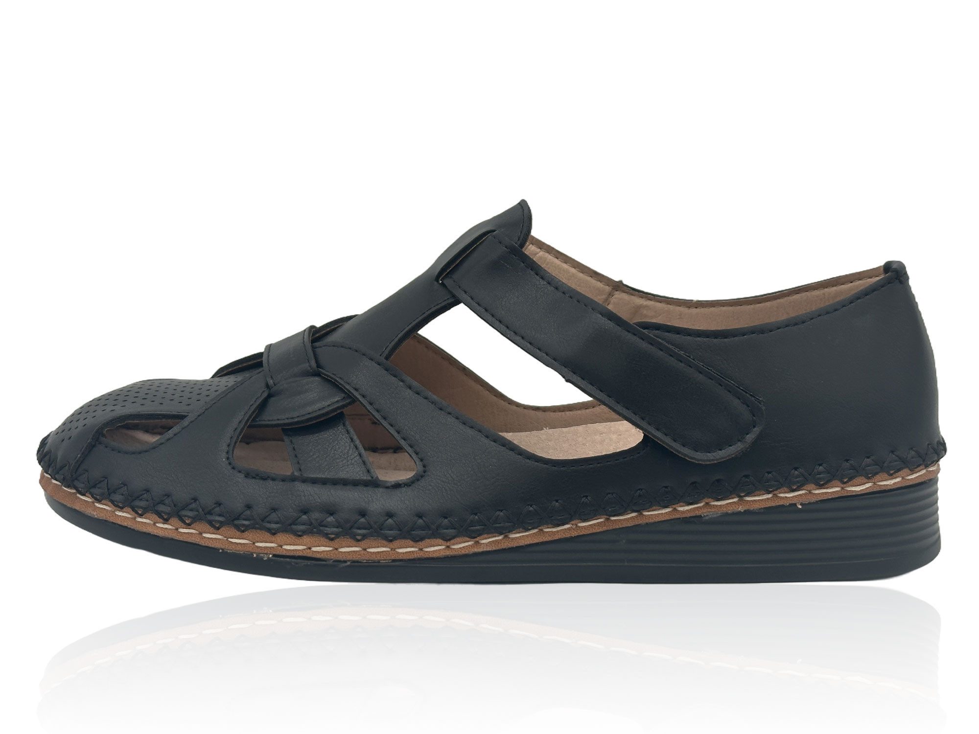 Nowaland Halboffene Damen Sandalen mit stabiler Passform und Komfortsohle Sandale Atmungsaktiv, stabiler Halt, weich und flexibel
