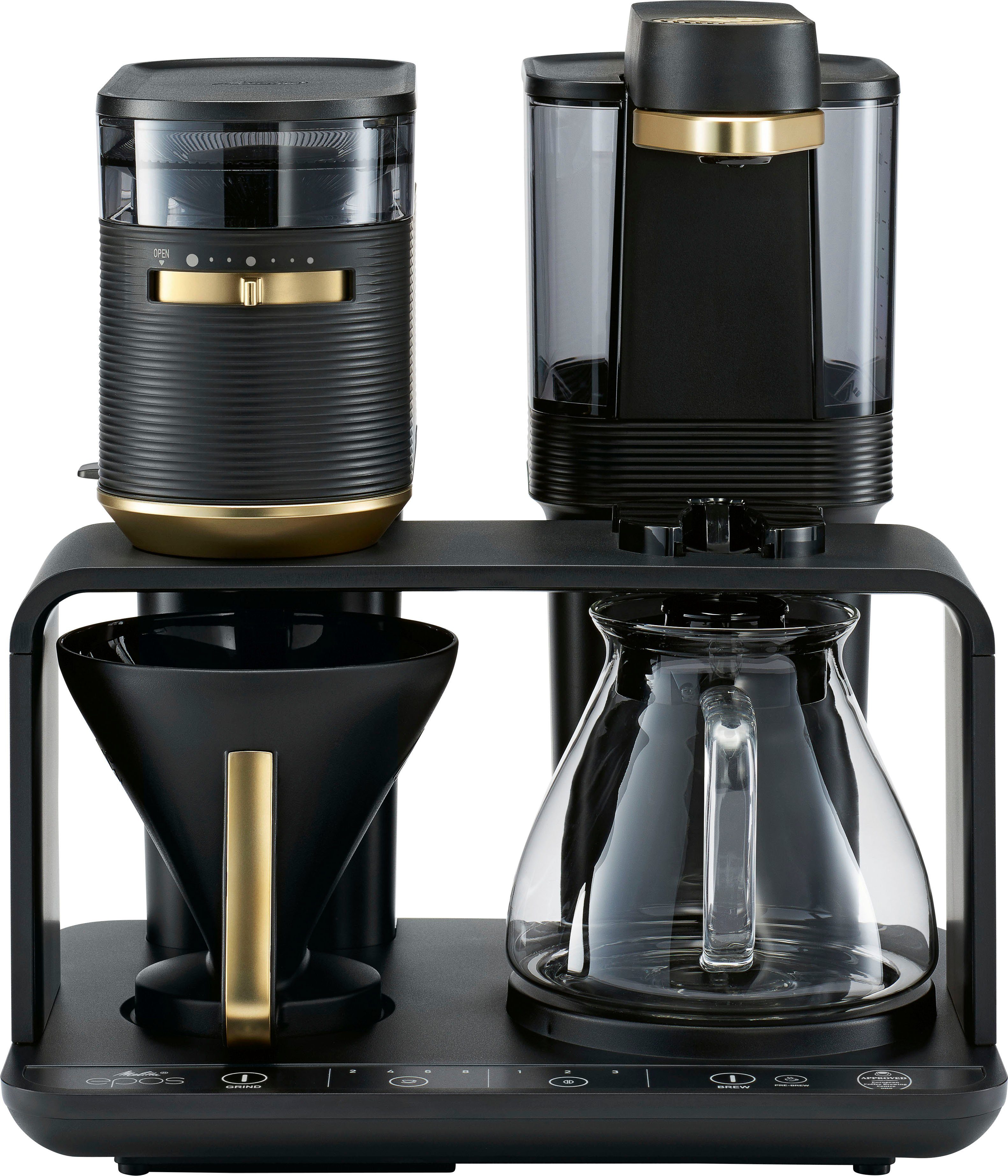 Melitta Kaffeemaschine mit Mahlwerk EPOS® 1024-04, 1l Kaffeekanne, Papierfilter 1x4, 360°rotierender Wasserauslauf – Bild 4 von 5