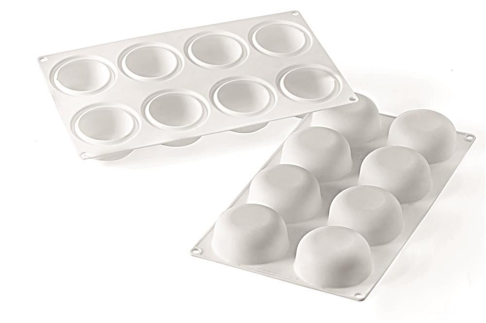 Silikomart Pralinenform Backform Eiskugelform Silikon 3D STONE/STEIN 2x4=8 Mulden a 85ml