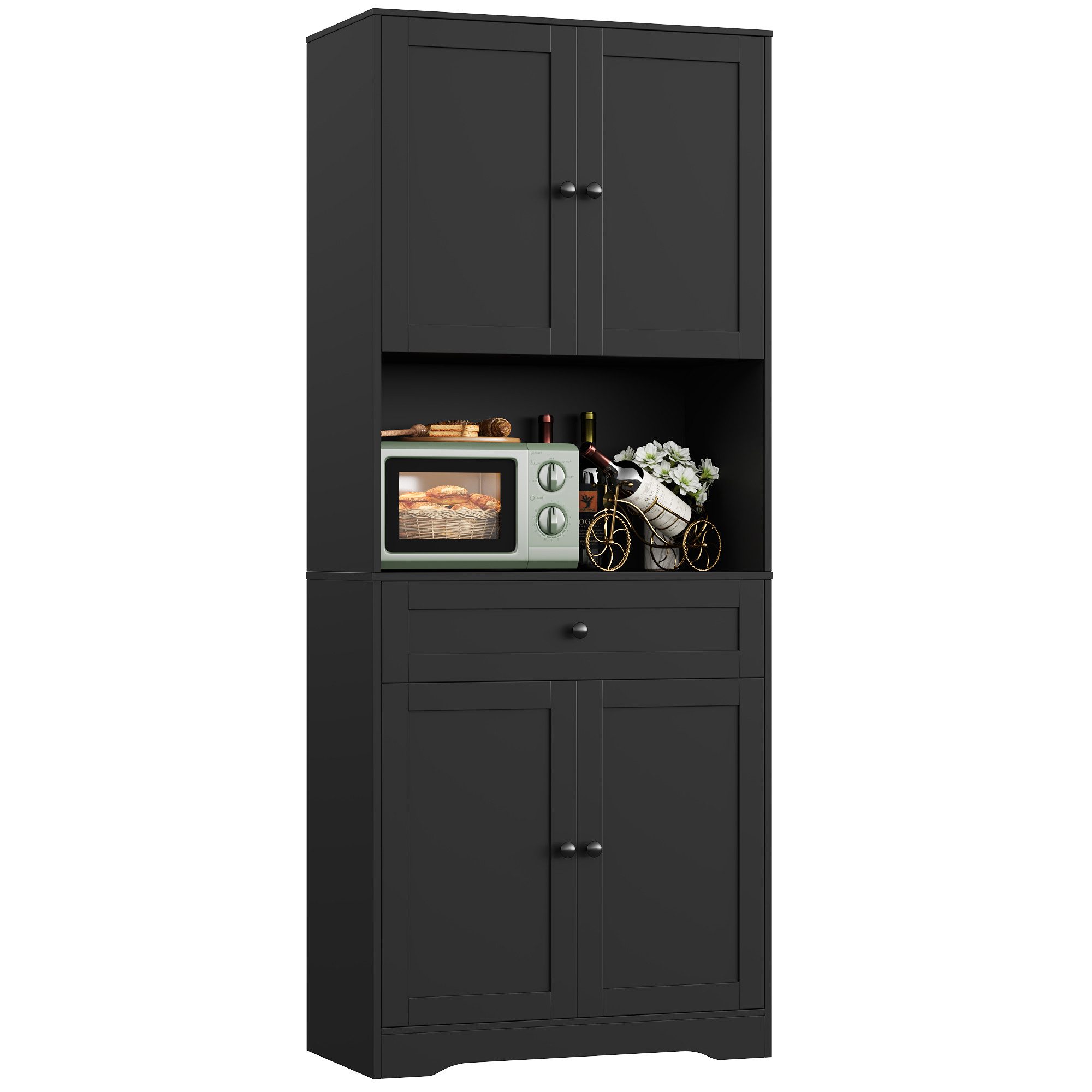 Homfa Küchenbuffet Küchenschrank Buffetschrank Vorratsschrank mit 4 Türen u günstig online kaufen
