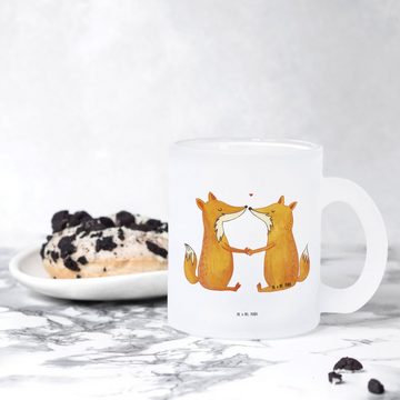 Mr. & Mrs. Panda Teeglas Füchse Liebe - Transparent - Geschenk, Teetasse, Fuchs, Partner, Ehef, Premium Glas, Außerordentliches Design
