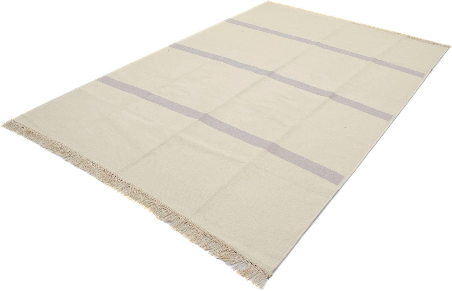 Teppich Wollteppich 5 mm, Veria Kelim - - - Wendeteppich rechteckig, Höhe: rechteckig, Trendy morgenland,
