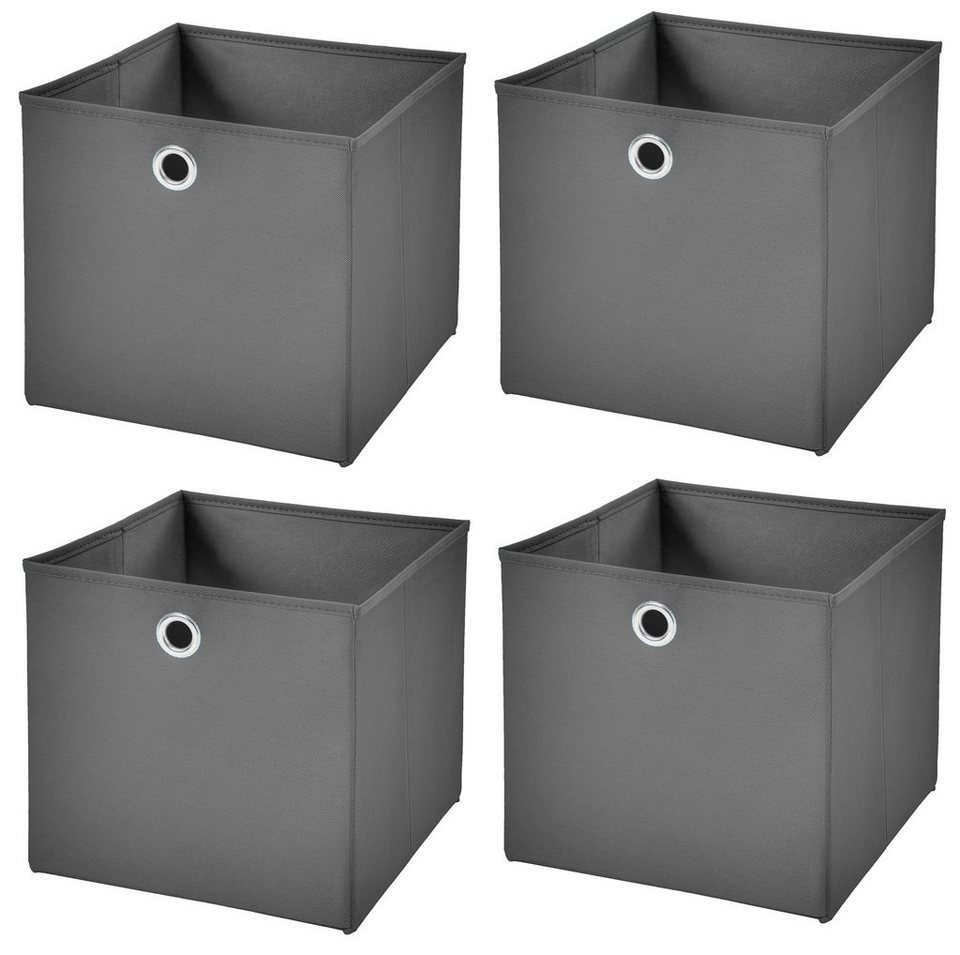 StickandShine Faltbox 4 Stück Faltboxen 28 x 28 x 28 cm faltbar ohne Deckel  Aufbewahrungsbox in verschiedenen Farben (4er SET 28x28x28) 28cm