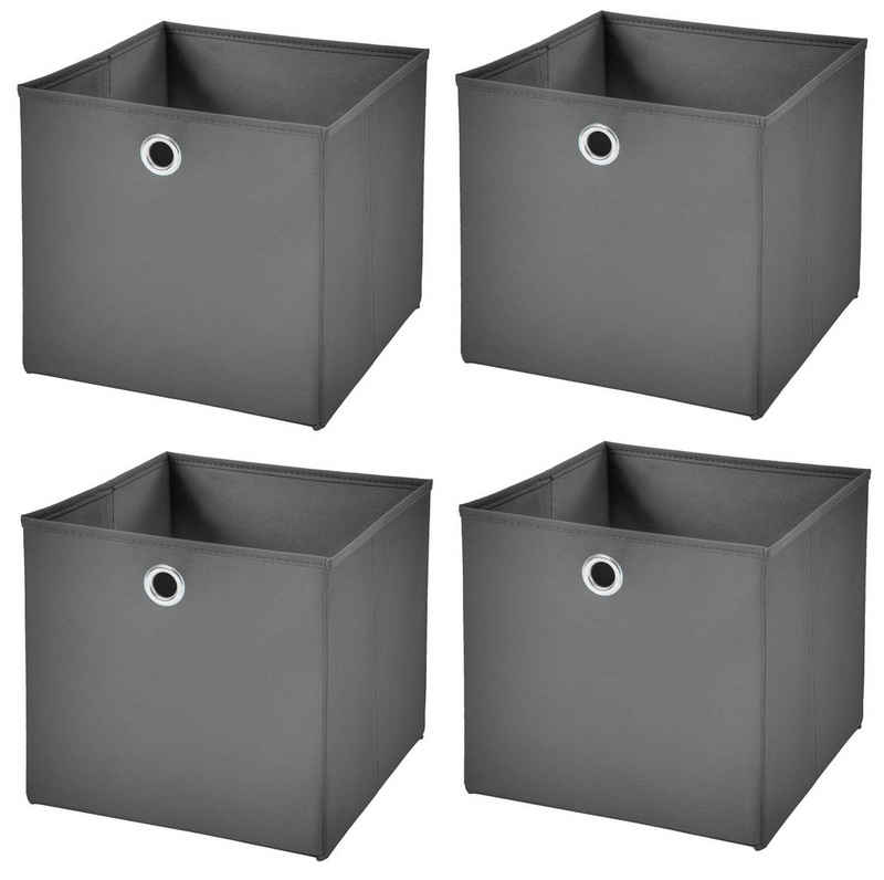Faltbox 4 Stück Faltboxen 28 x 28 x 28 cm faltbar ohne Deckel Aufbewahrungsbox in verschiedenen Farben (4er SET 28x28x28) 28cm