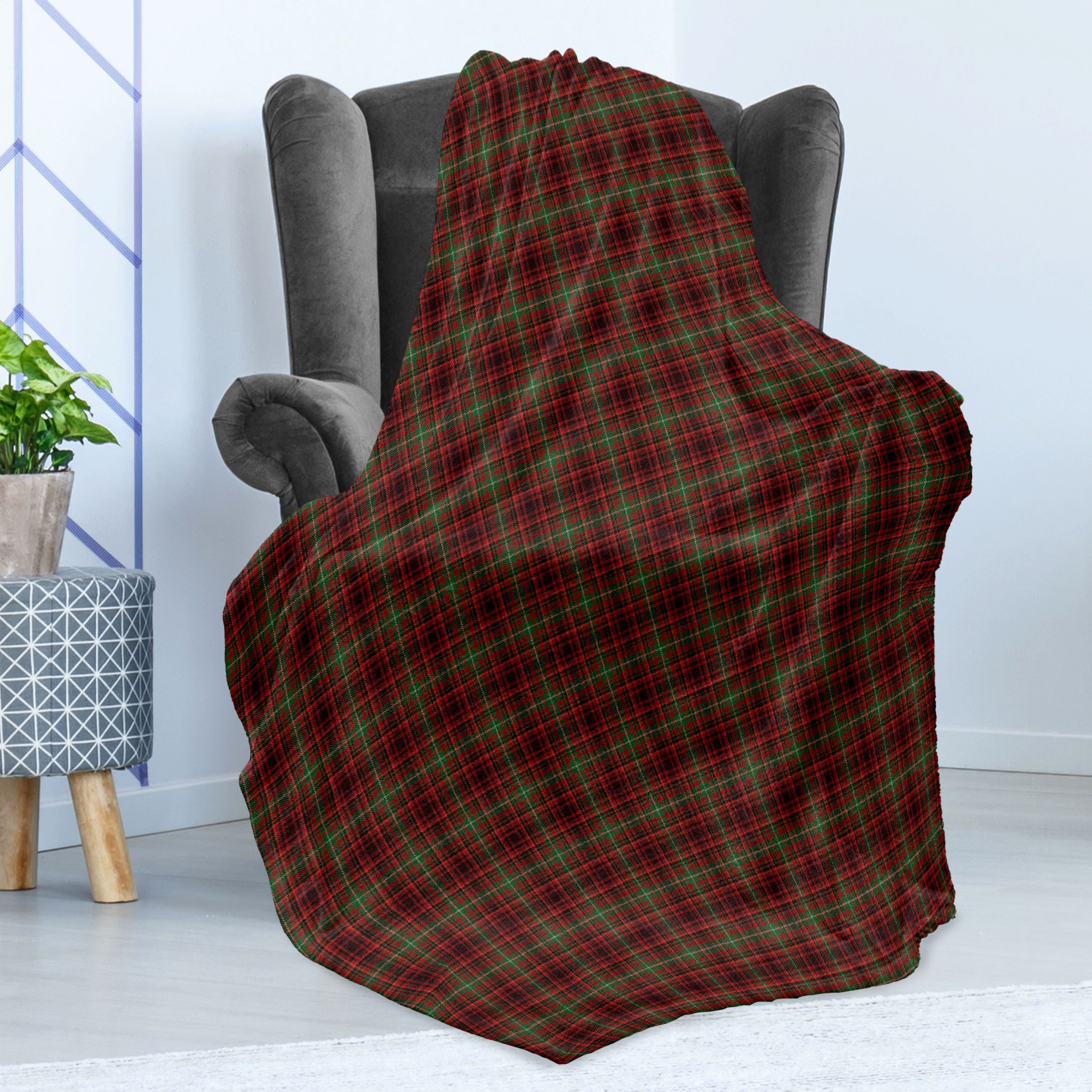Wohndecke Gemütlicher Plüsch für den Innen- und Außenbereich, Abakuhaus, Plaid Scottish Stil Illustration