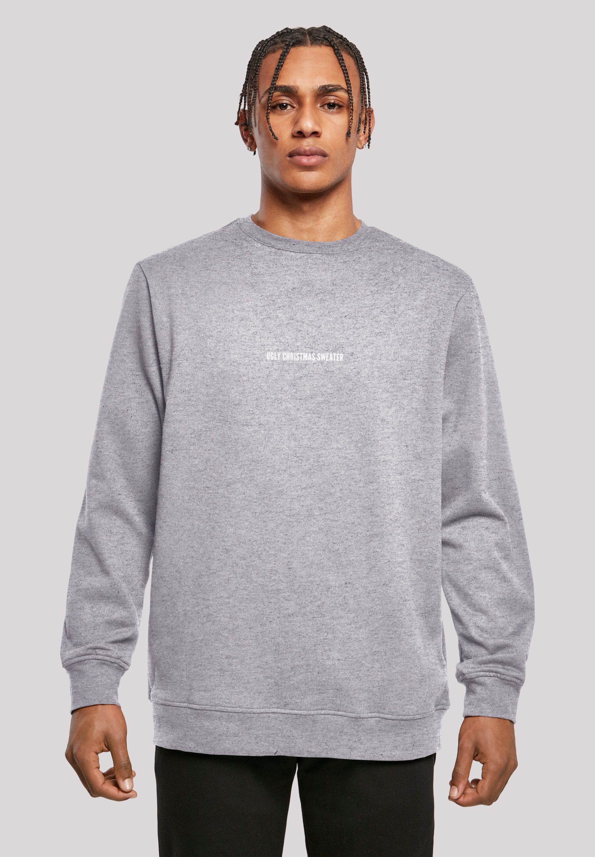 heather christmas F4NT4STIC Hoodie ugly sweater grey Print