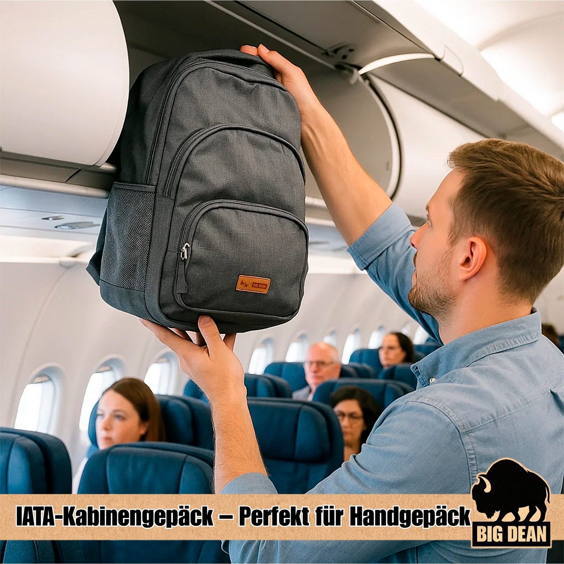 BigDean Laptoprucksack Rucksack bis 15,6 Zoll 45cm ca. 22L Handgepäck Rucksack Backpack (Packung, 1-tlg., Rucksack), Komfort, Schutz, Funktional, Reiserucksack