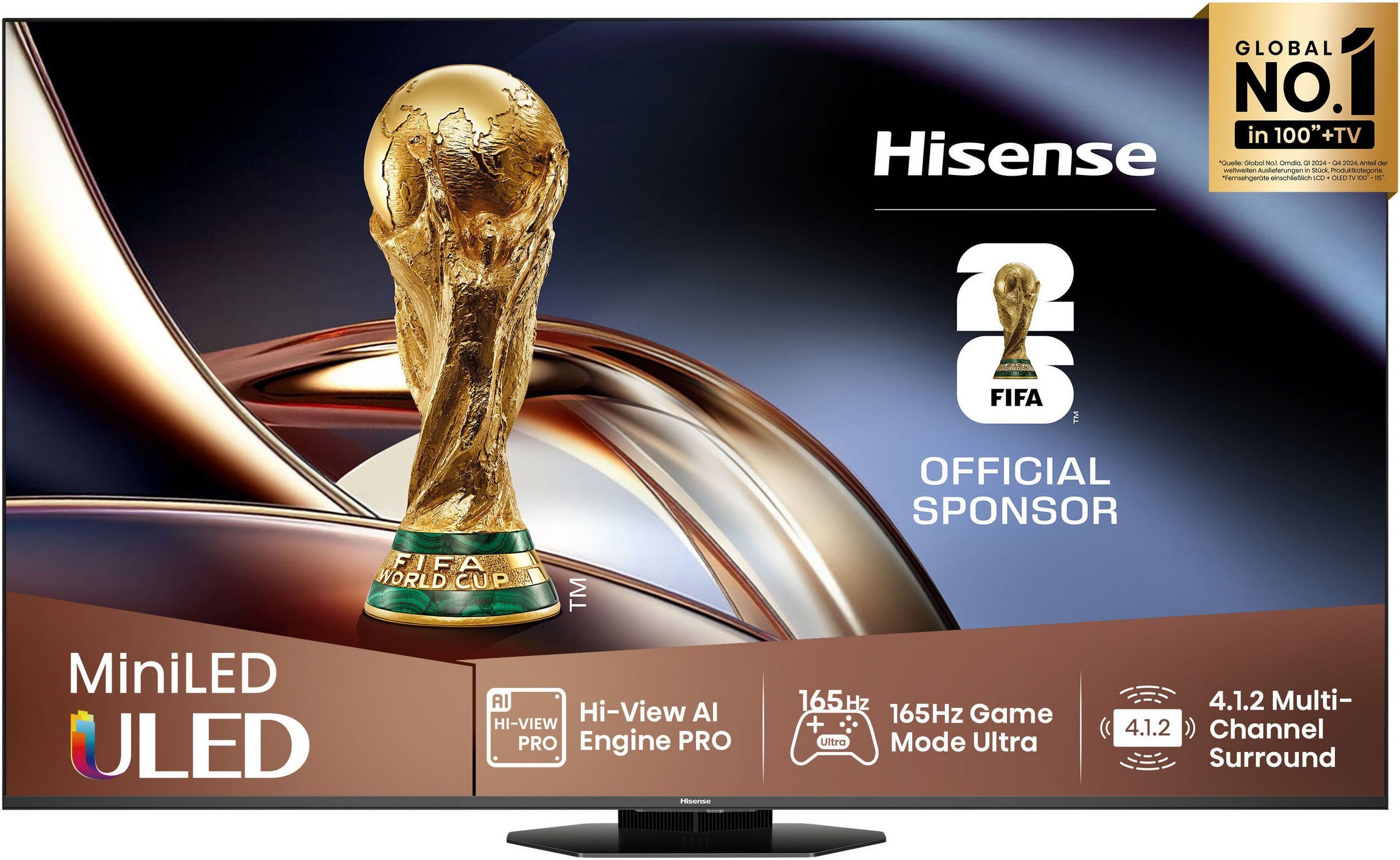 Hisense 65U8Q QLED-Fernseher (164 cm/65 Zoll, 4K Ultra HD, Smart TV)