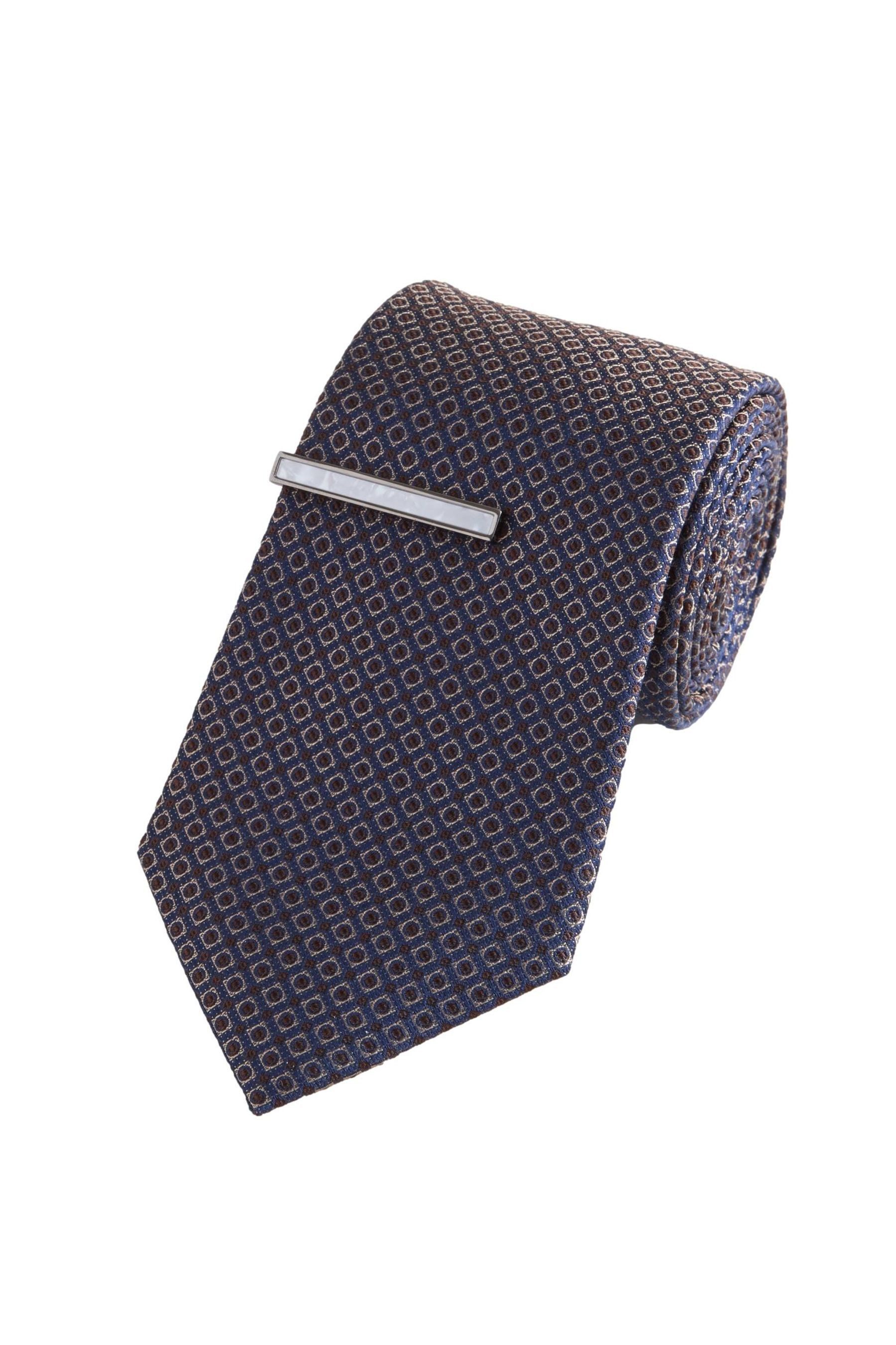 Next Krawatte Seidenkrawatte mit Krawattenklammer – breit (2-St) günstig online kaufen