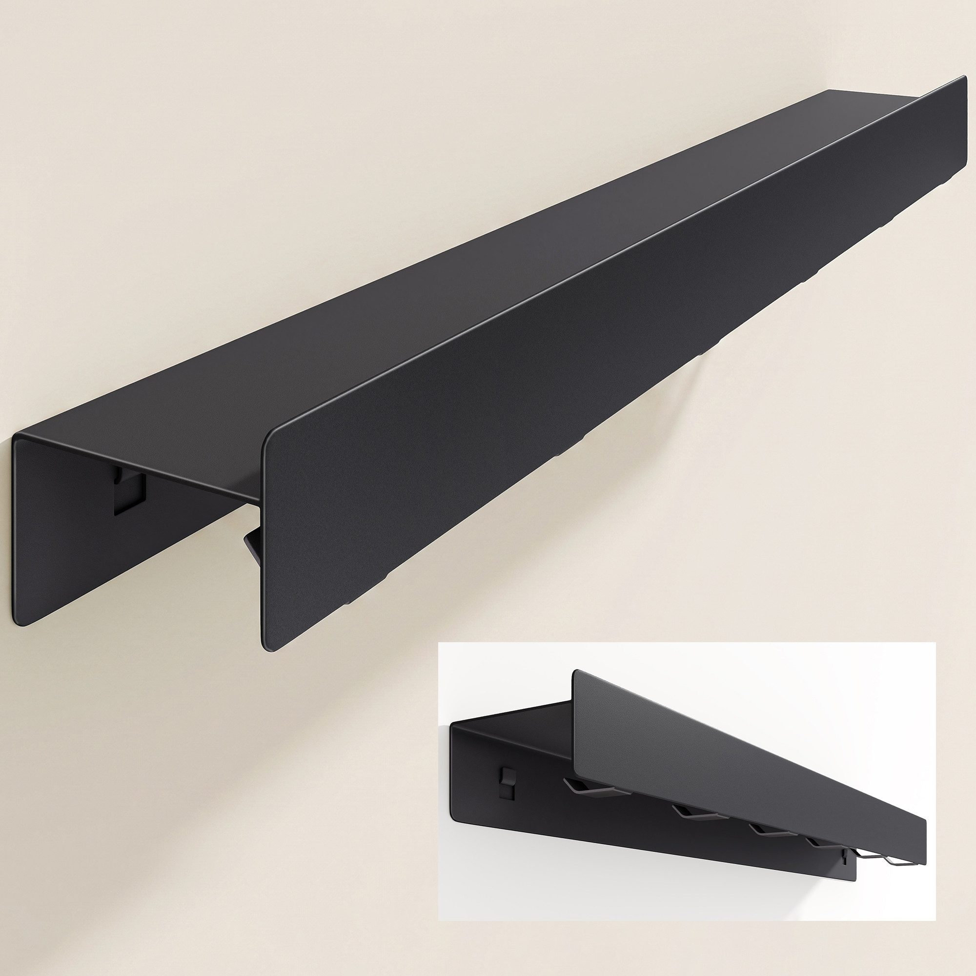 doporro Garderobenleiste Wandgarderobe Garderobenhaken 4/6/8 Haken mit Ablage aus Metall Stalo (6 St), Pulverbeschichtet mit Carbonstahl, 4/6/8 Haken Möglichkeiten
