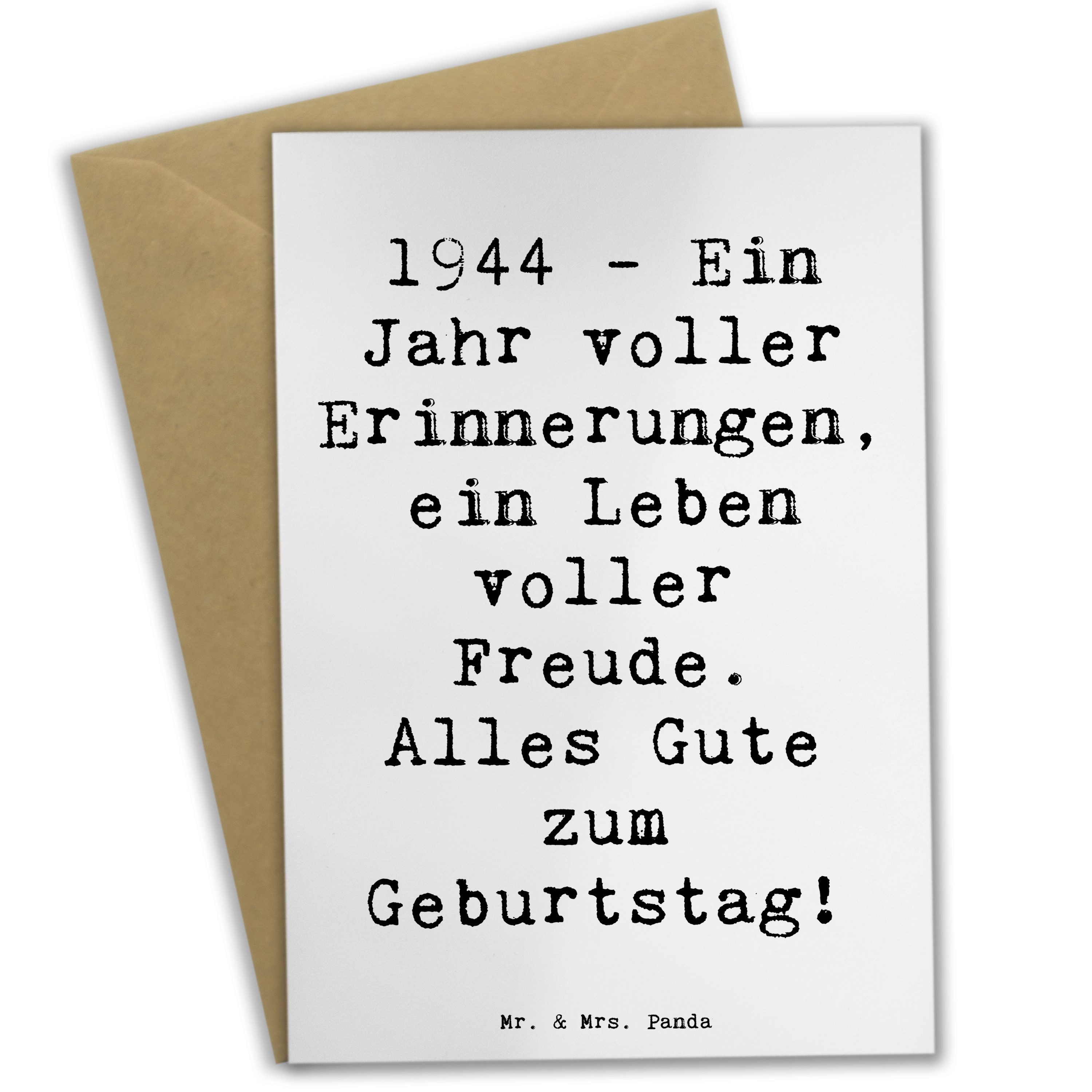 Grußkarte Spruch 1944 Geburtstag - Weiß - Geschenk, Jahrgang 1944, Karte, 1944